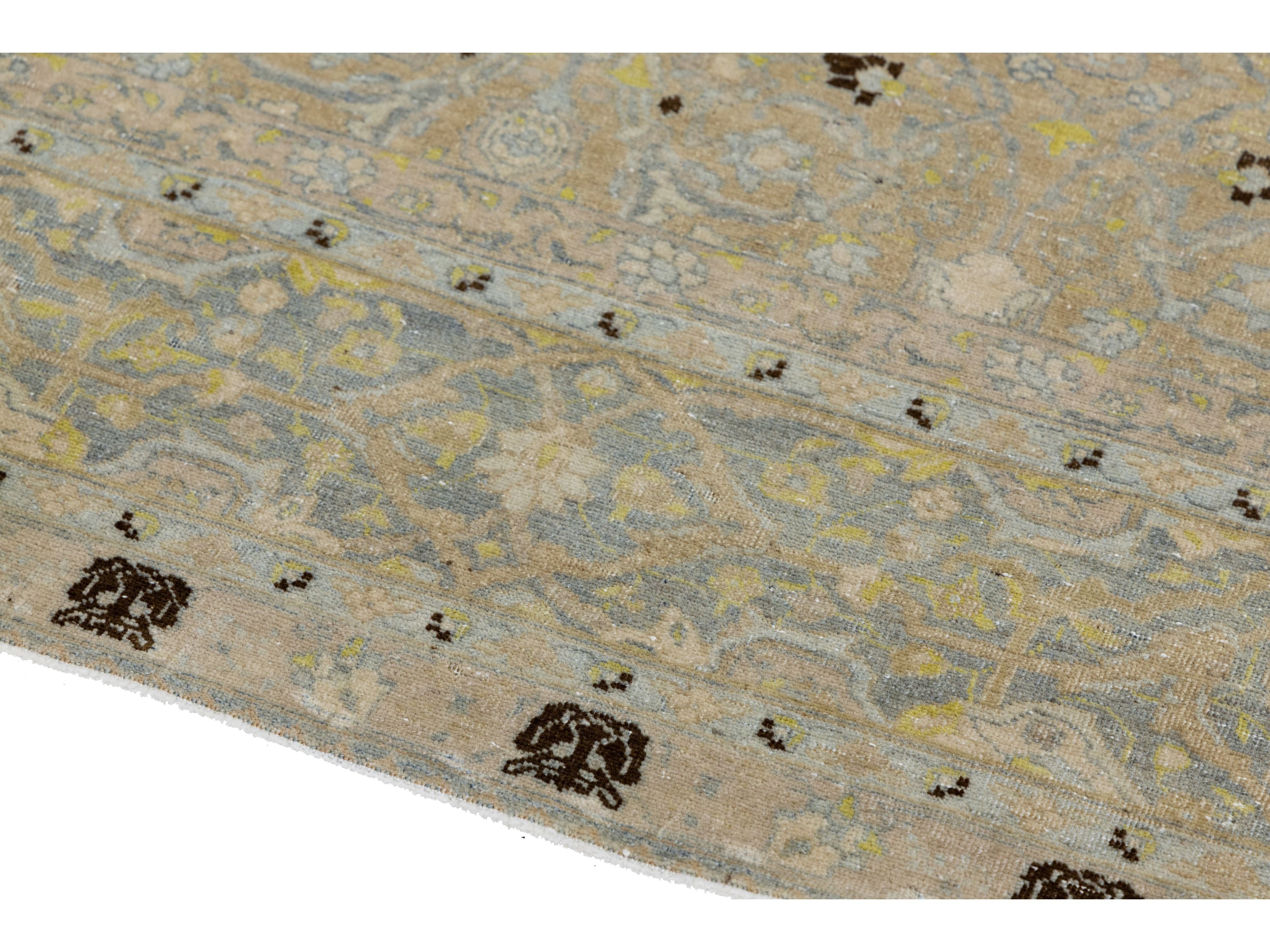 Antique Tabriz Wool Rug 9 X 13