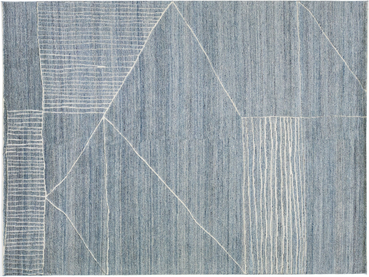 Modern Moroccan Wool Rug 9 X 12