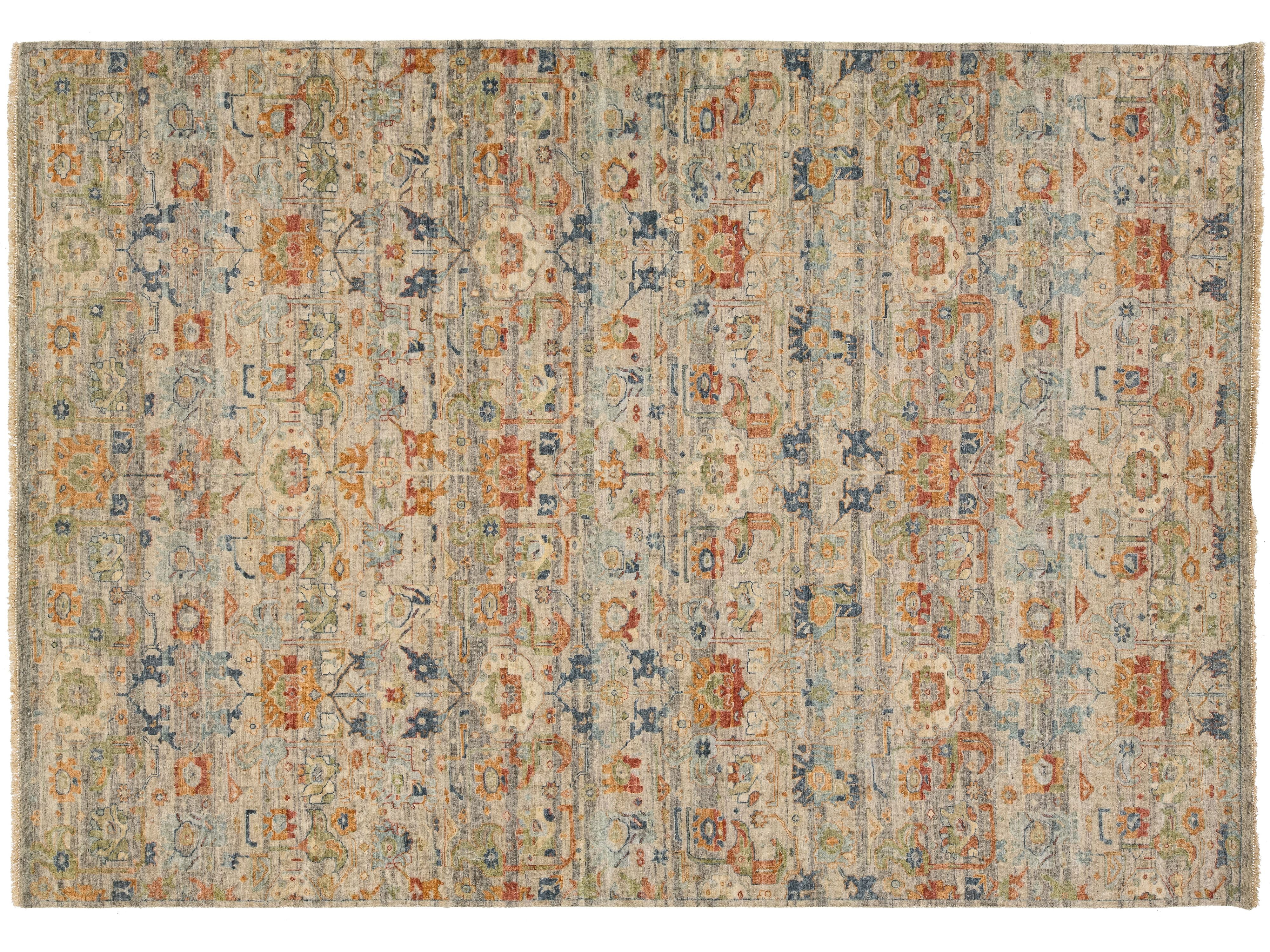 Modern Agra Wool Rug 9 X 14
