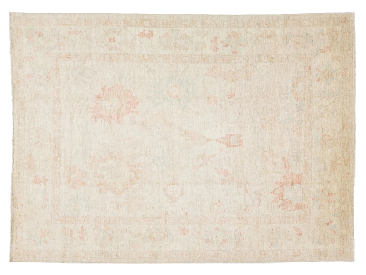 Modern Oushak Wool Rug 10 X 13