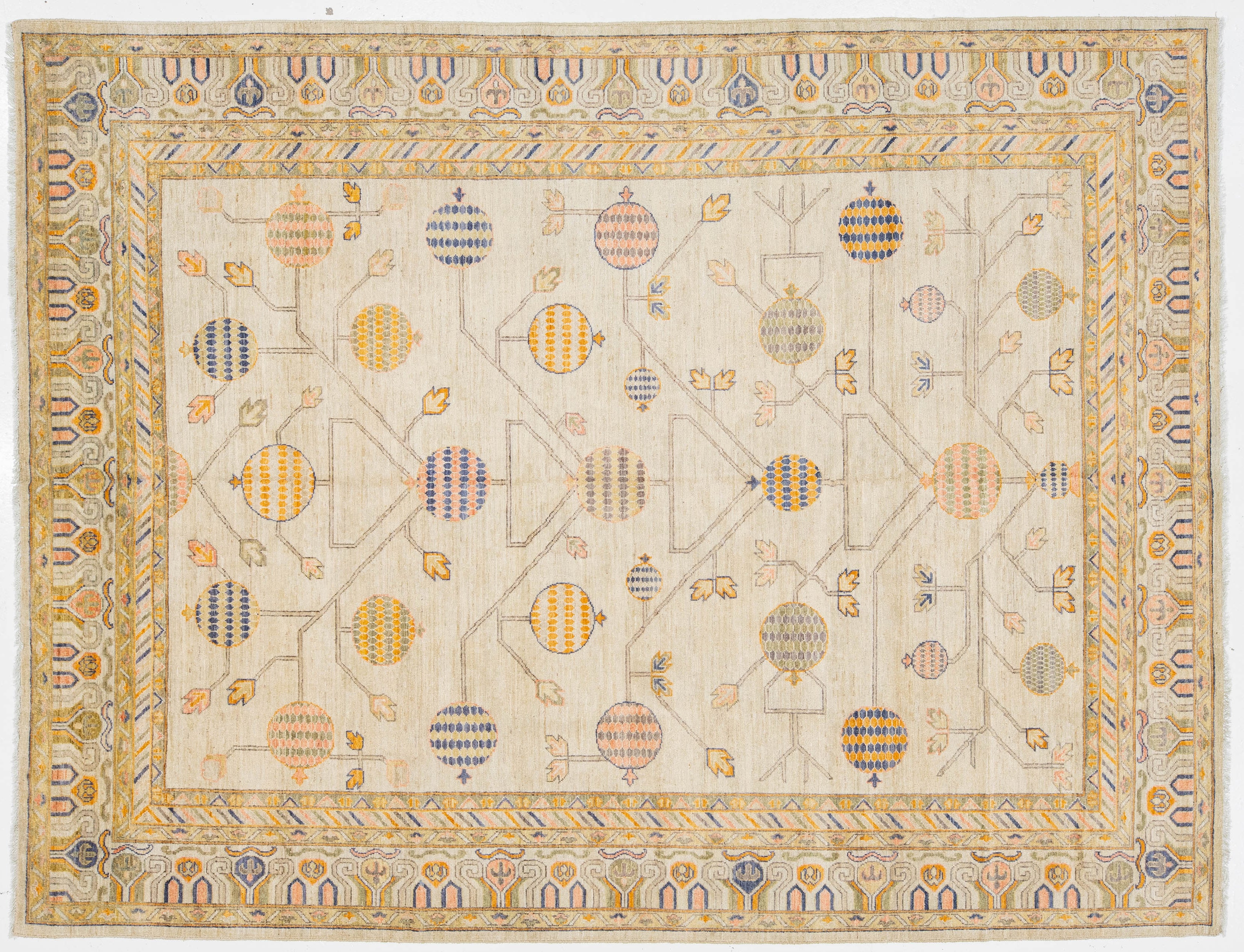 Modern Khotan Wool Rug 9 X 12