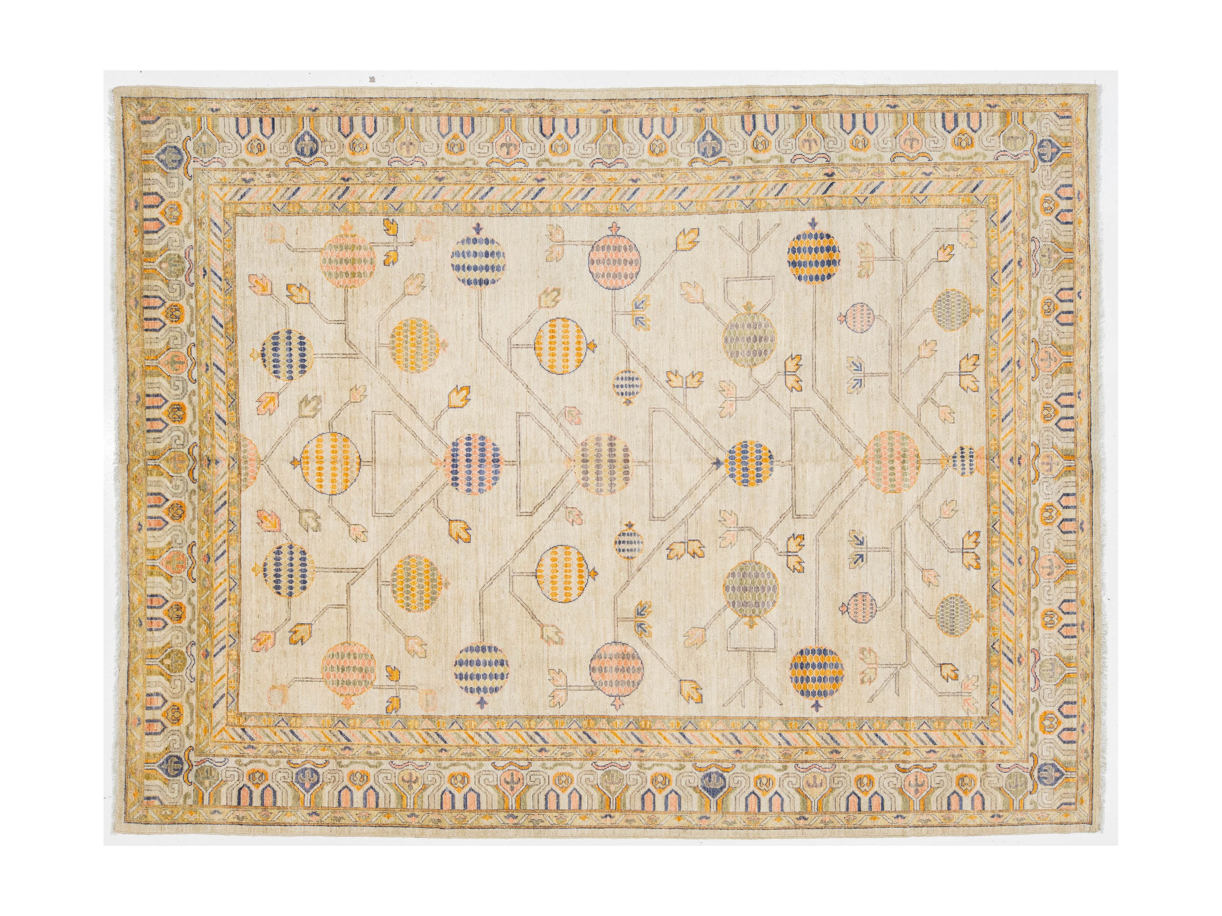 Modern Khotan Wool Rug 9 X 12