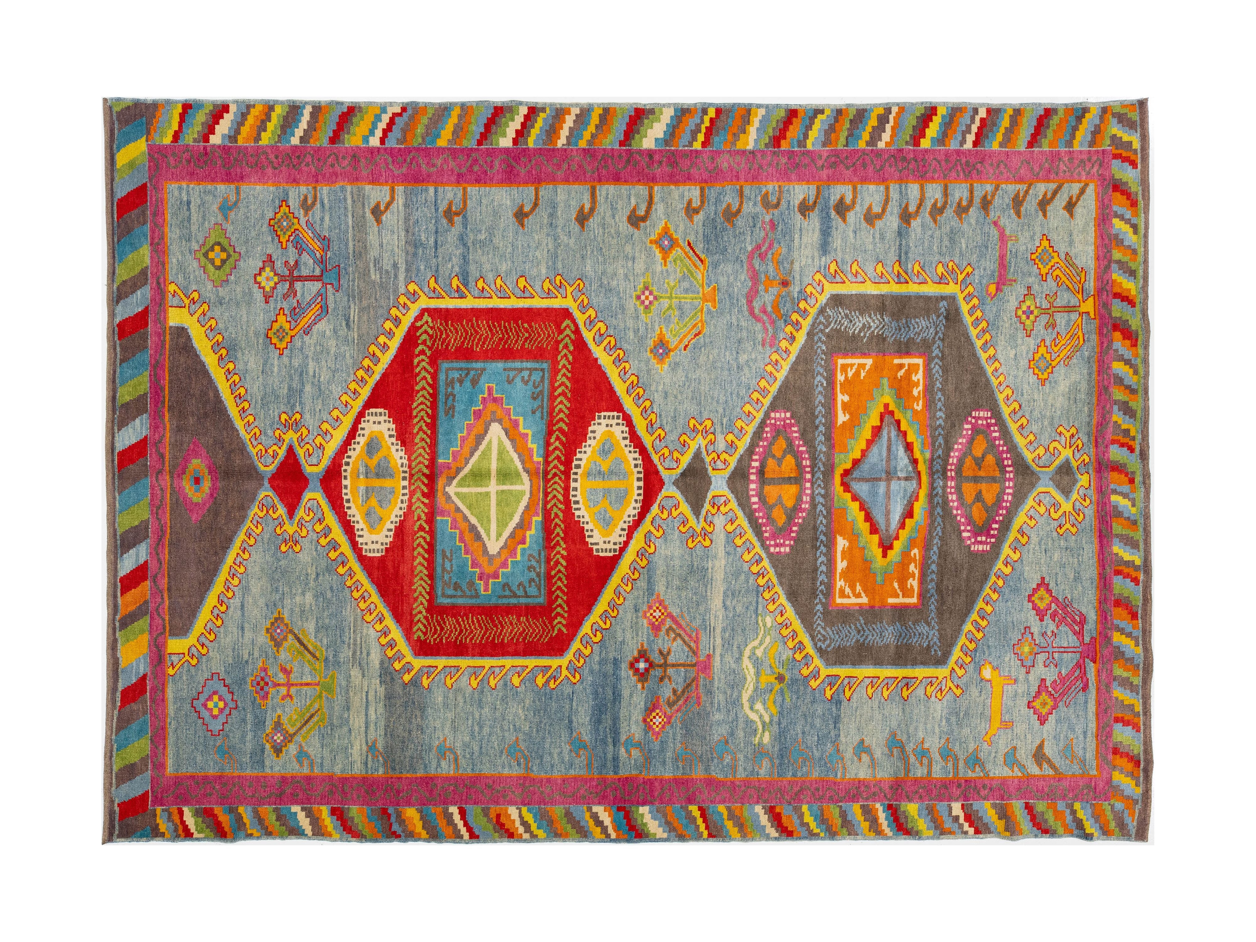 Modern Turkish Kars Wool Rug 10 X 14