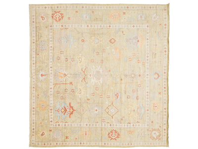 Modern Oushak Wool Rug 10 X 10