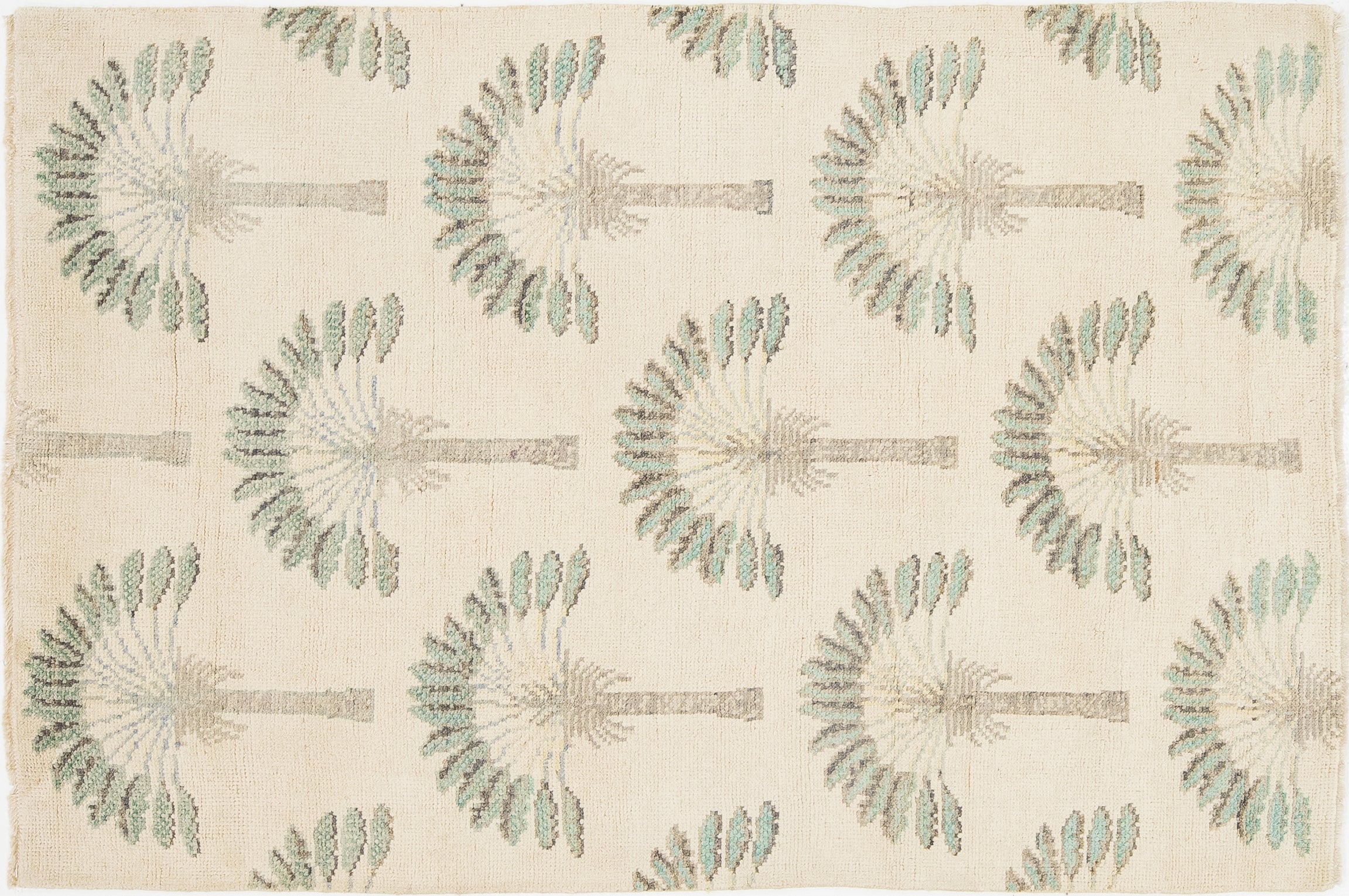 Modern Art Deco Wool Rug 4 X 6