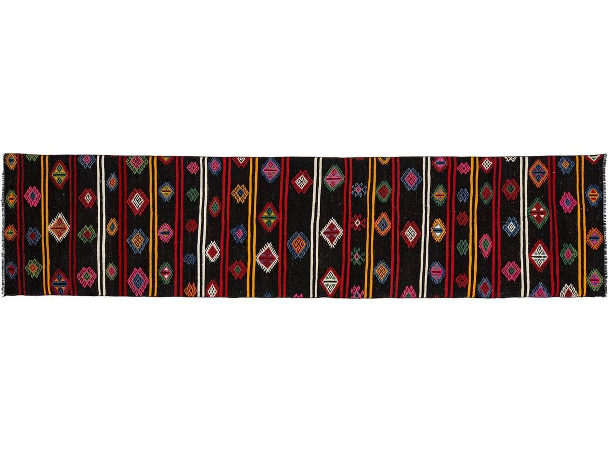 Vintage Kilim Flatweave Wool Runner 3 X 13