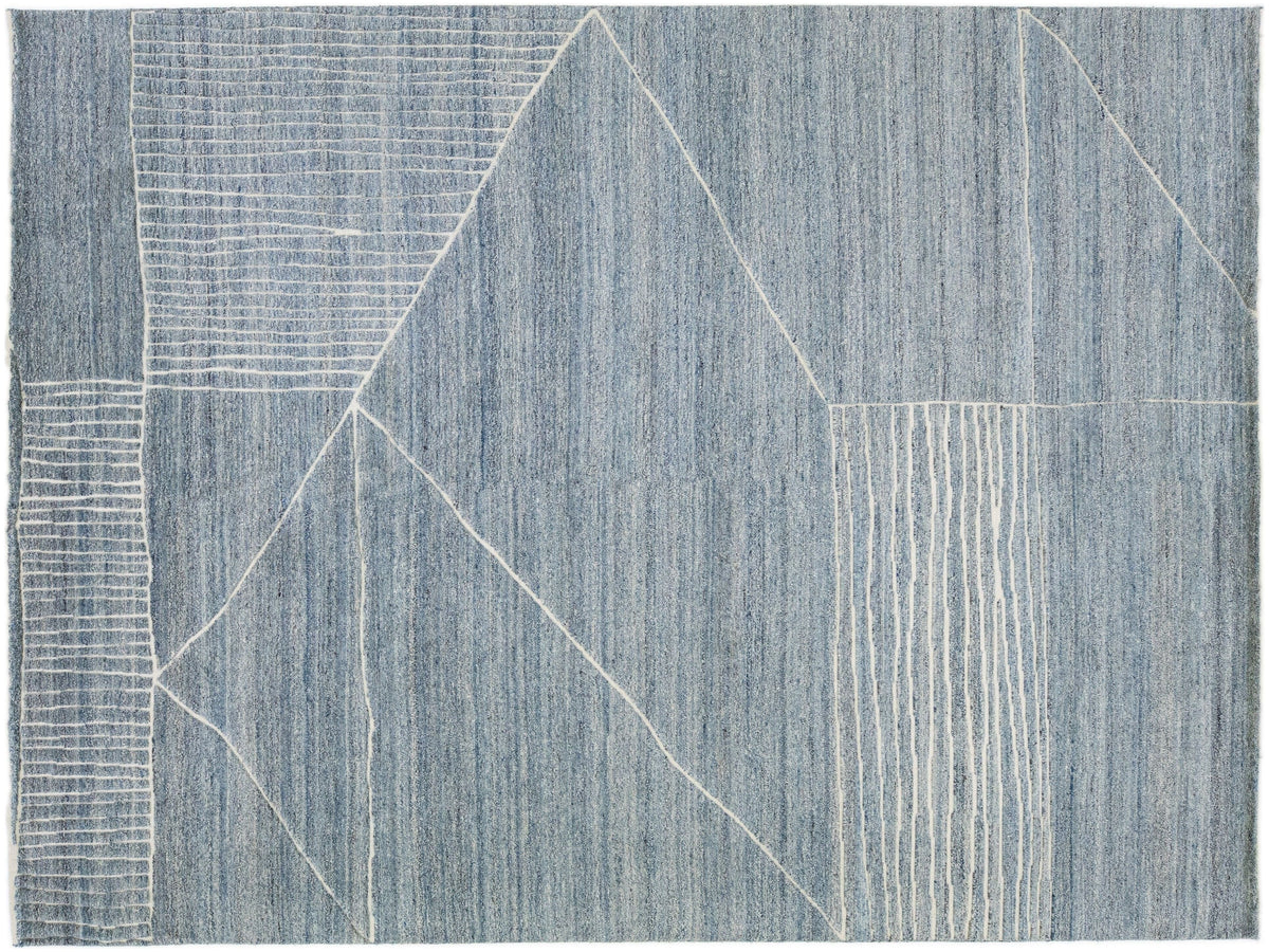 Modern Moroccan Wool Rug 9 X 12