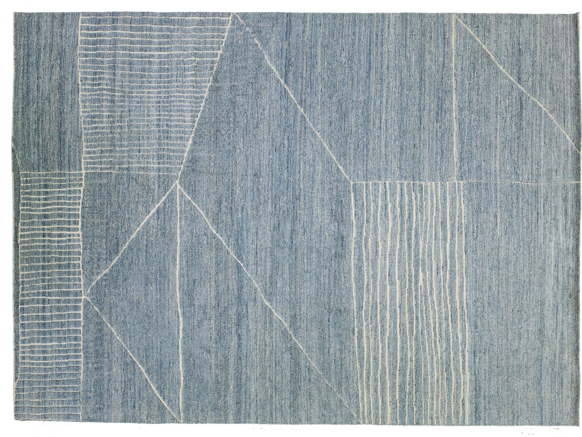 Modern Moroccan Wool Rug 10 X 14