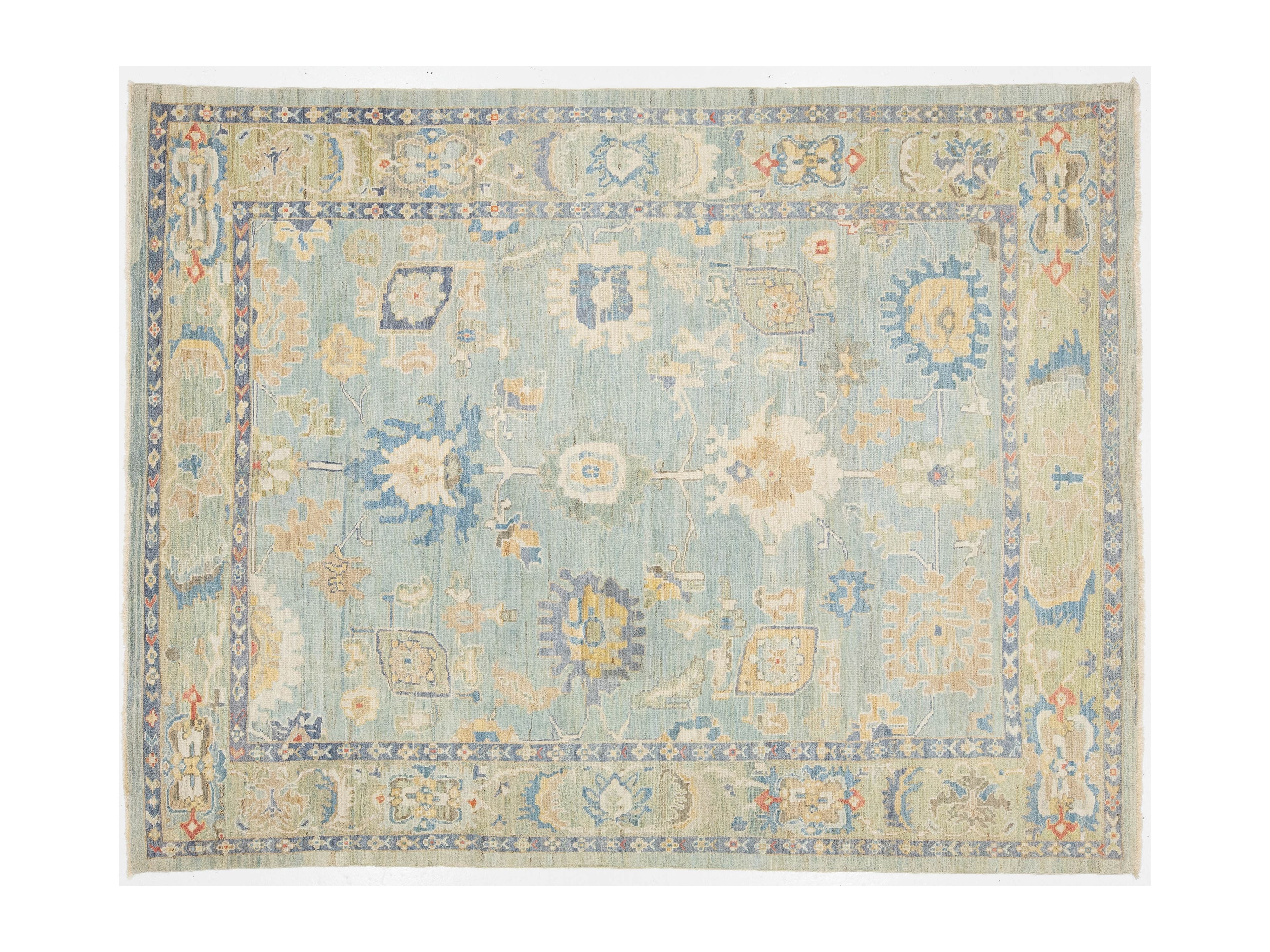 Modern Sultanabad Wool Rug 8 X 11