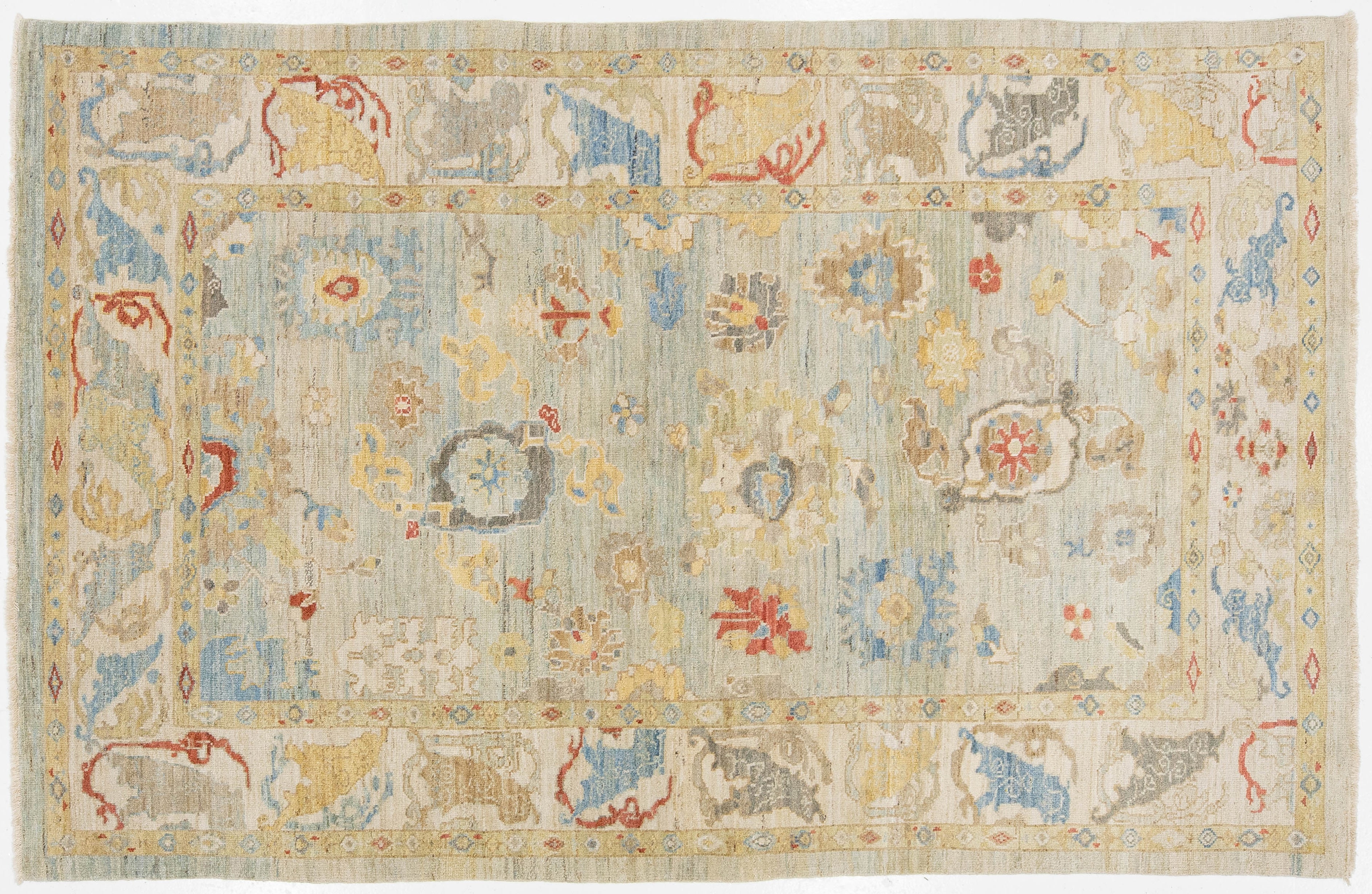 Modern Sultanabad Wool Rug 6 X 10