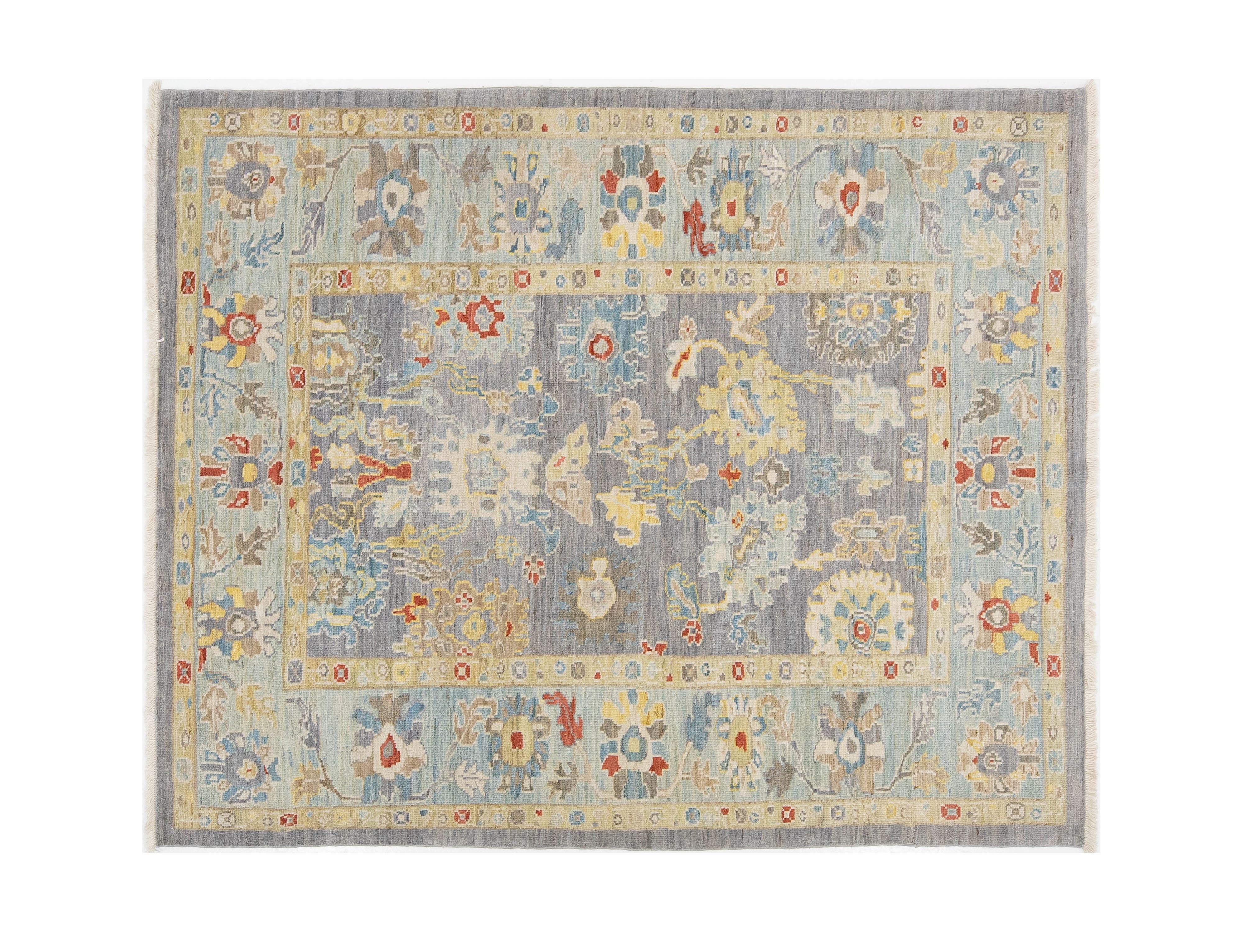 Modern Sultanabad Wool Rug 6 X 7
