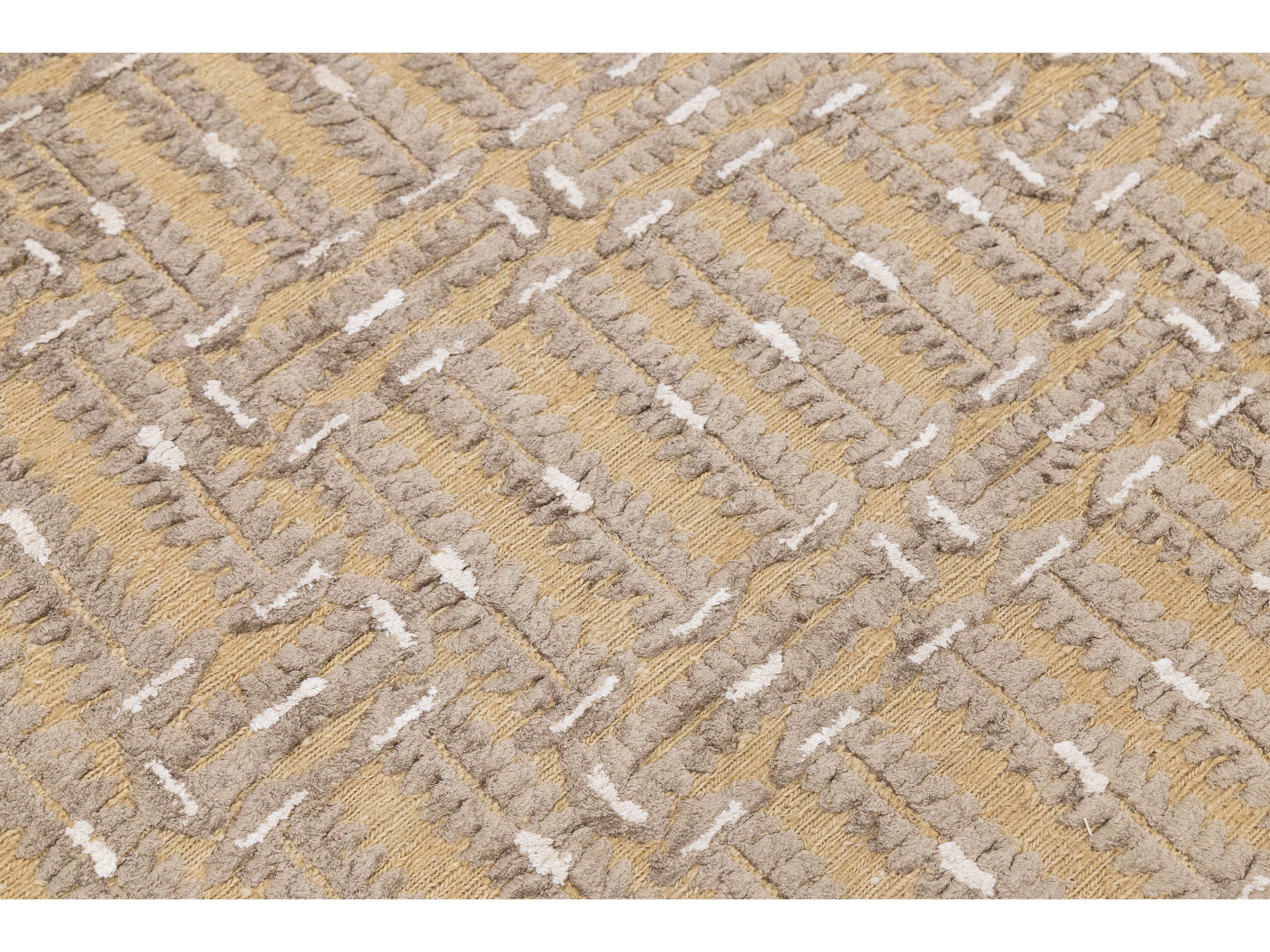 Contemporary Soumak Wool Rug 10 X 14