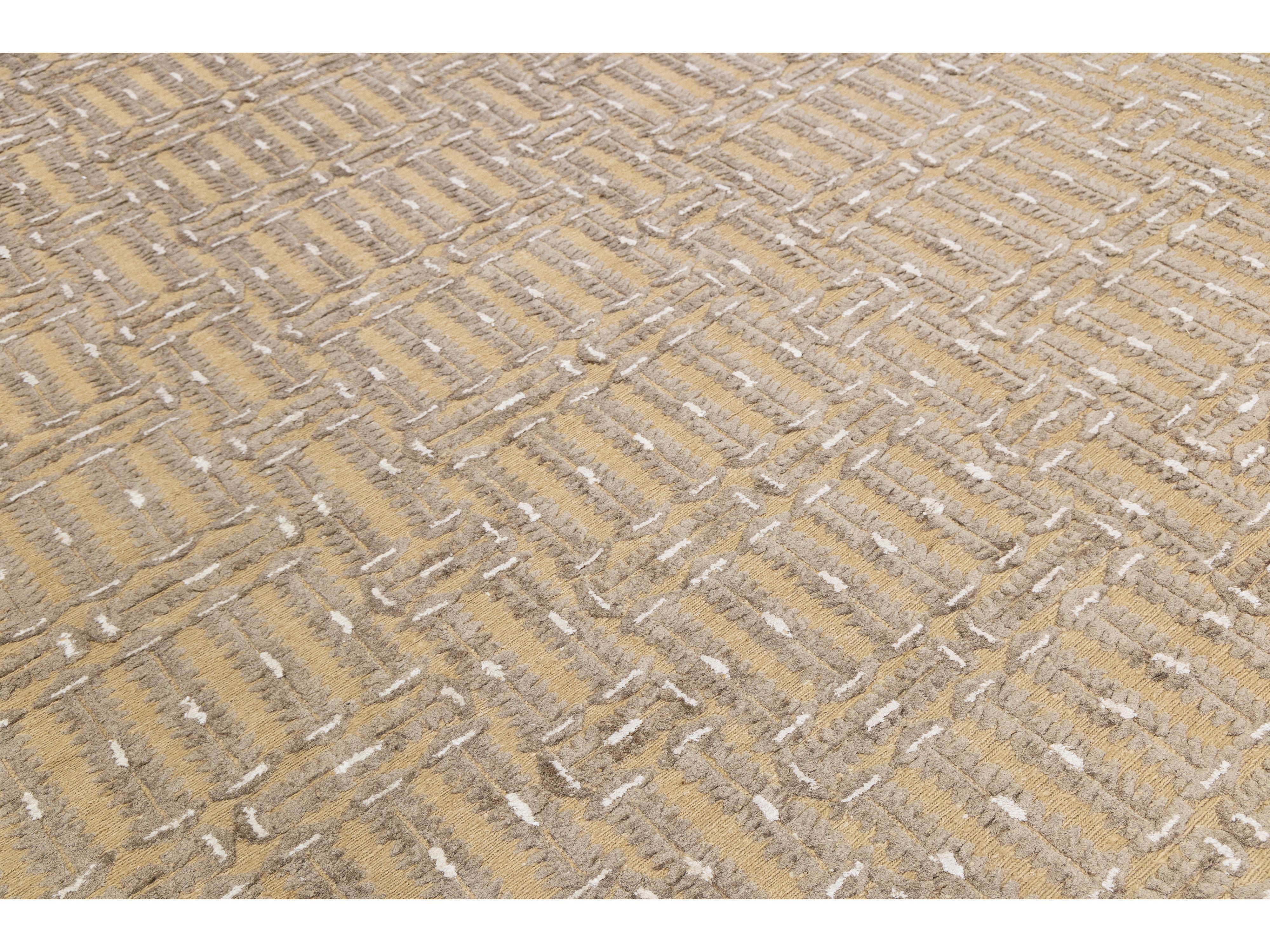 Contemporary Soumak Wool Rug 10 X 14
