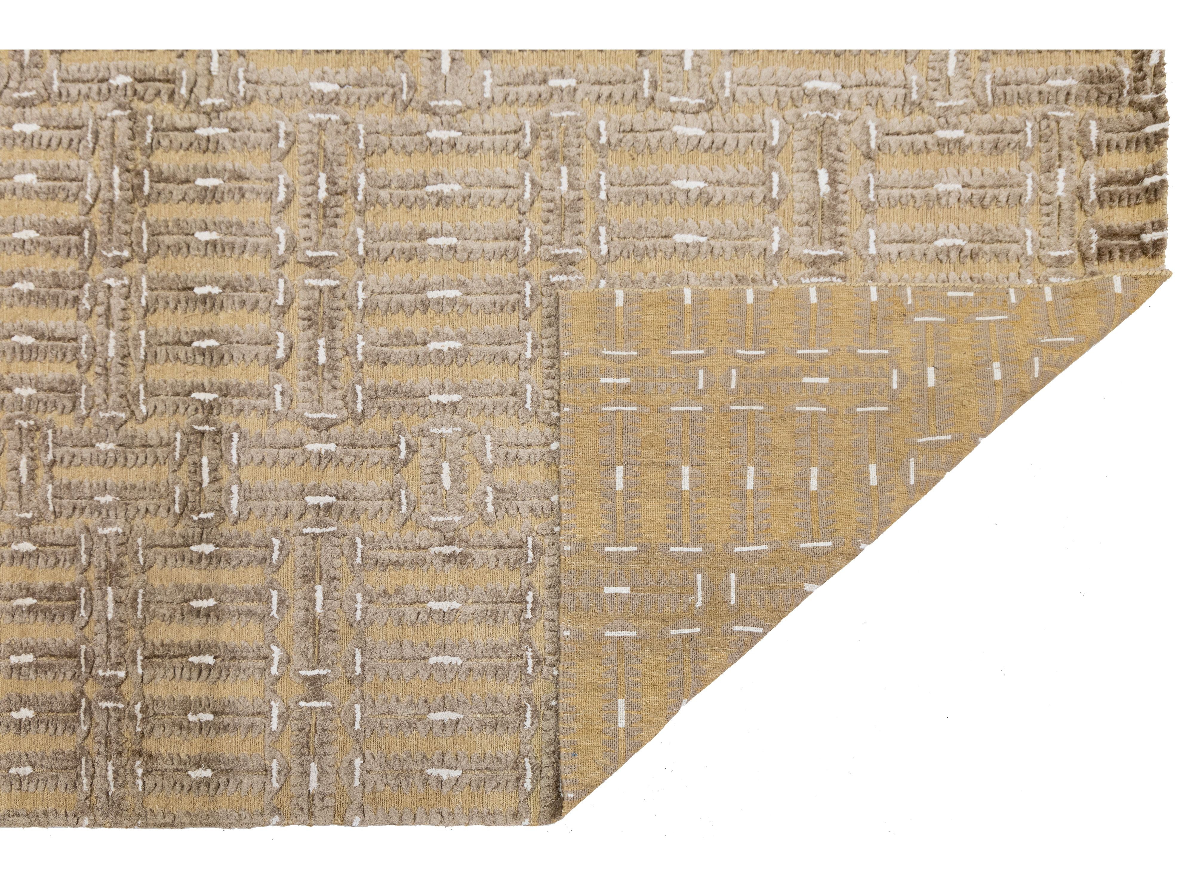 Contemporary Soumak Wool Rug 9 X 12