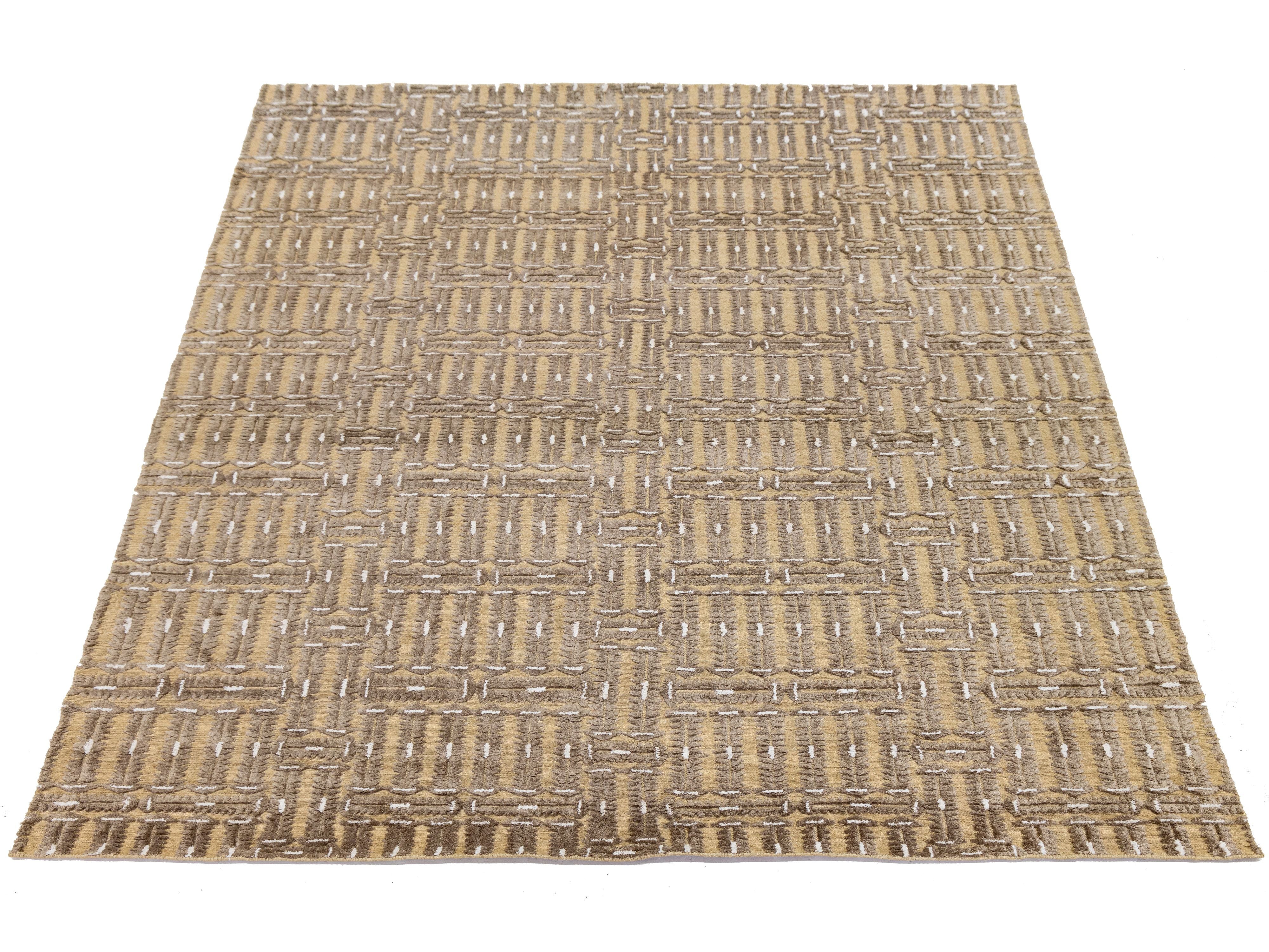 Contemporary Soumak Wool Rug 9 X 12