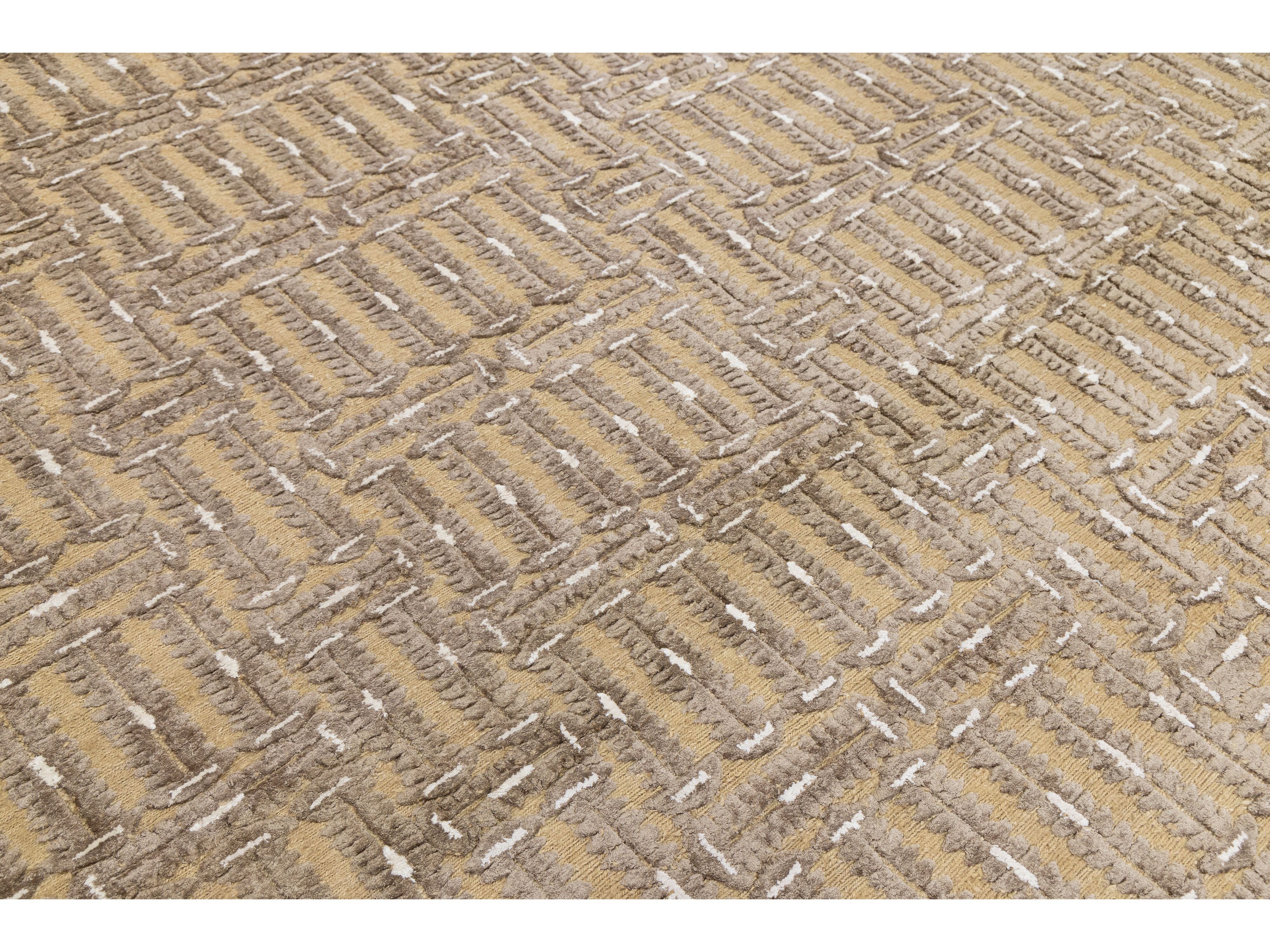 Contemporary Soumak Wool Rug 9 X 12