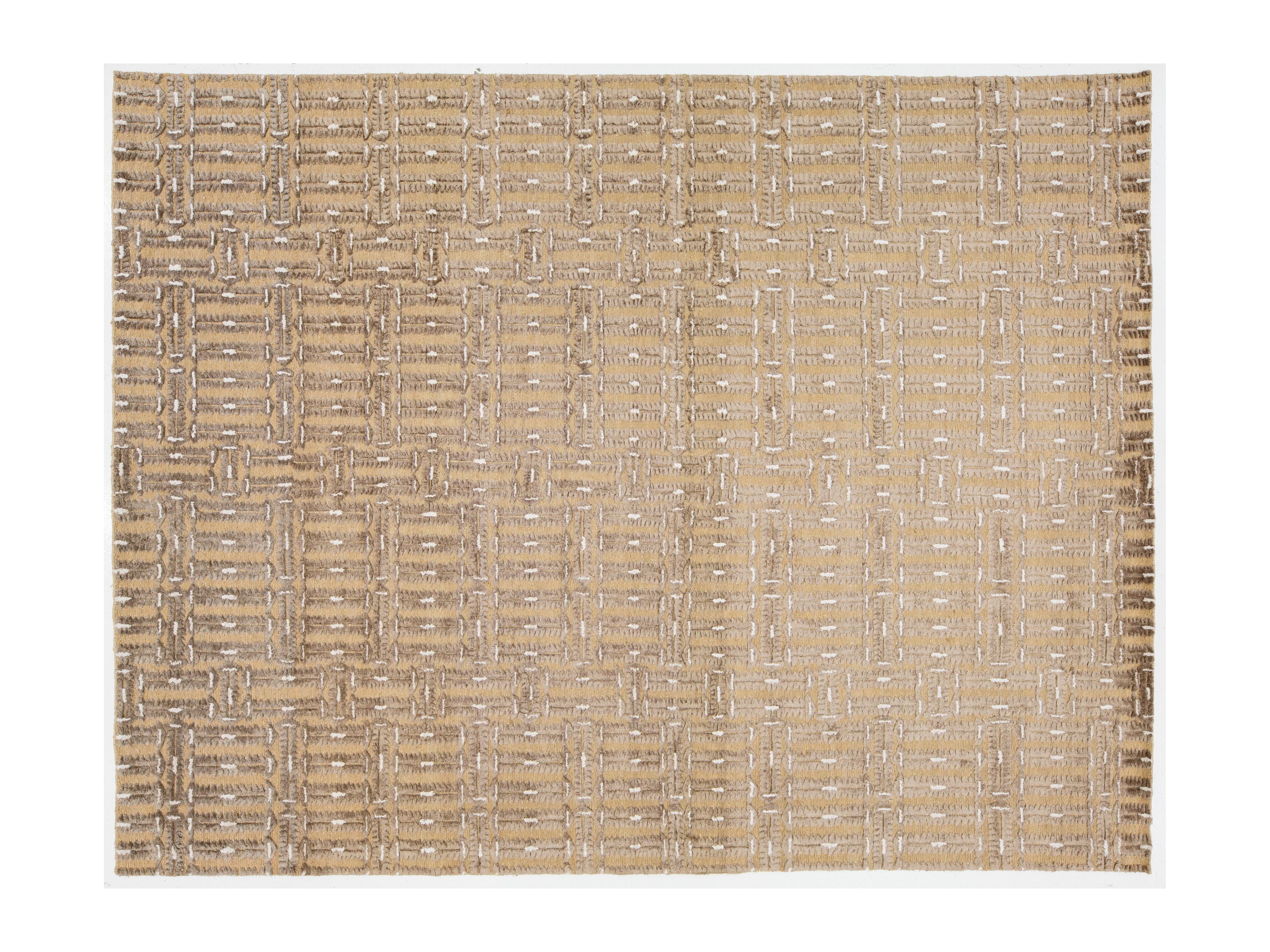 Contemporary Soumak Wool Rug 9 X 12