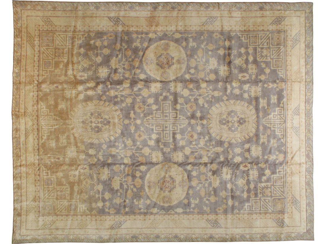 Antique Khotan Wool Rug 11 X 14