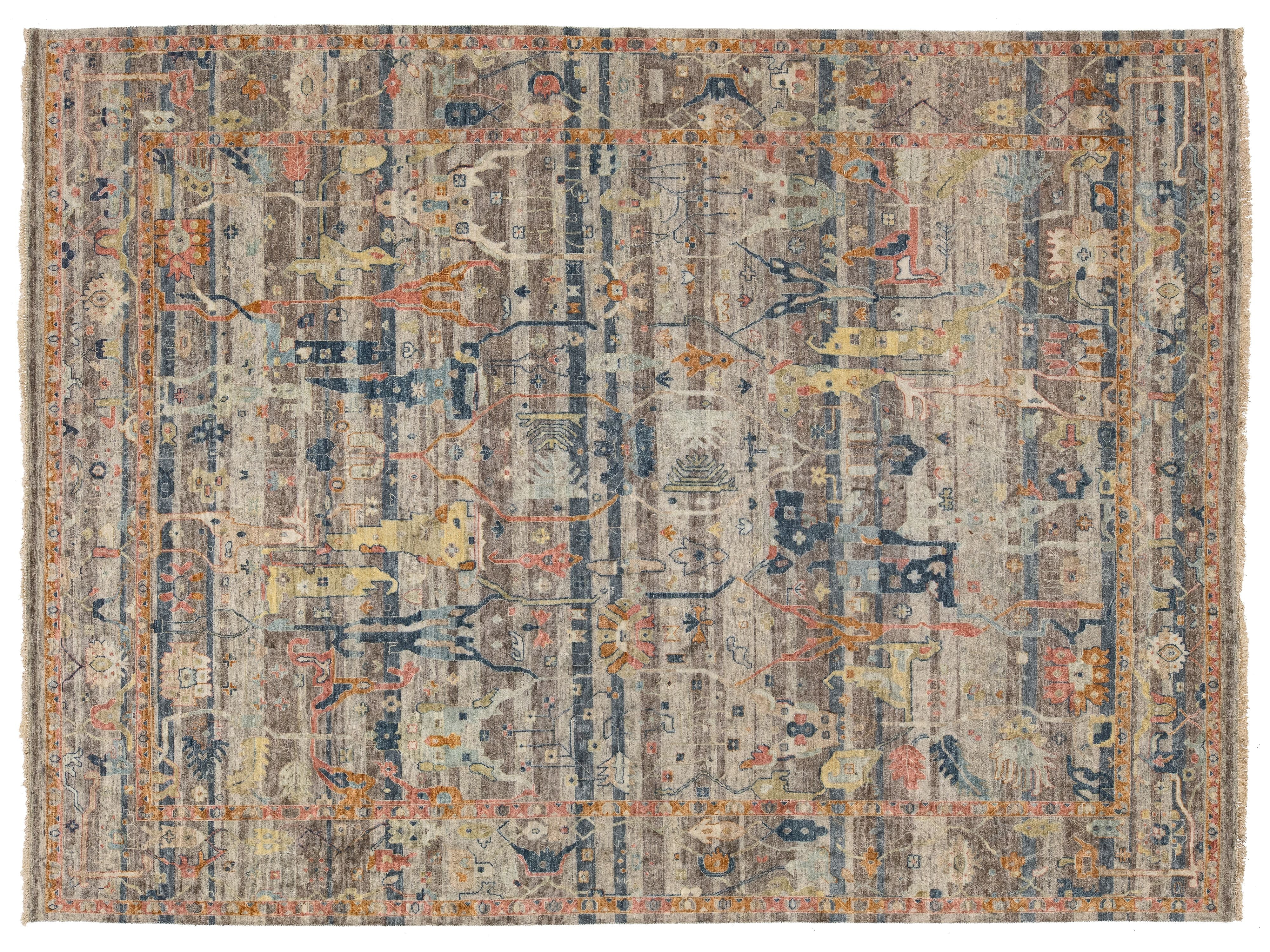 Modern Bidjar Wool Rug 9 X 12