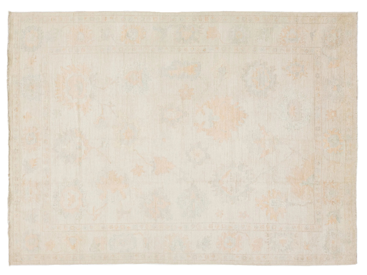 Modern Oushak Wool Rug 10 X 14