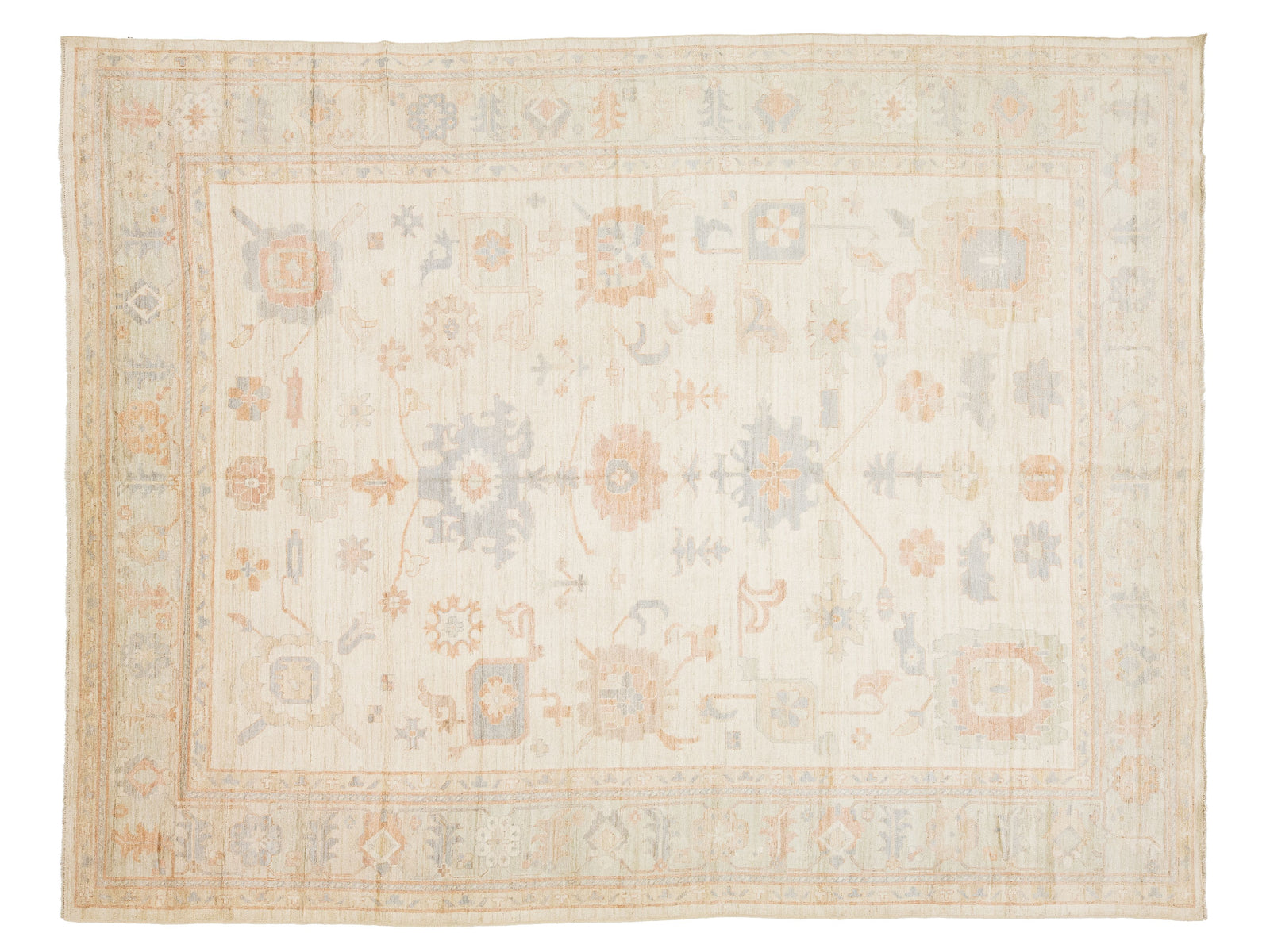 Modern Oushak Wool Rug 12 X 15