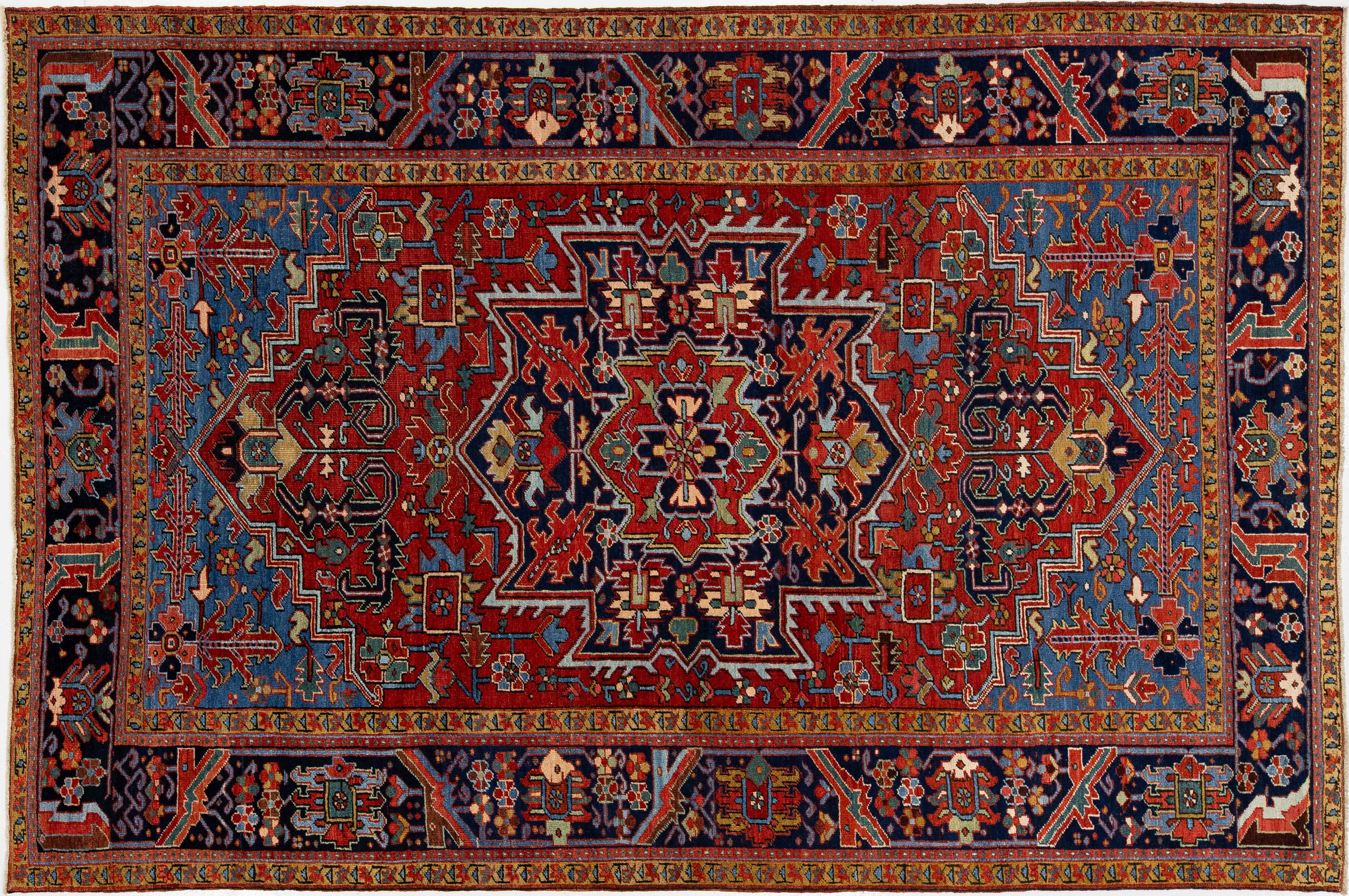 Antique Heriz Wool Rug 7 X 10