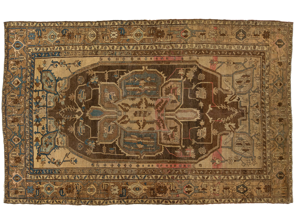 Antique Persian Serapi Wool Rug 9 X 14