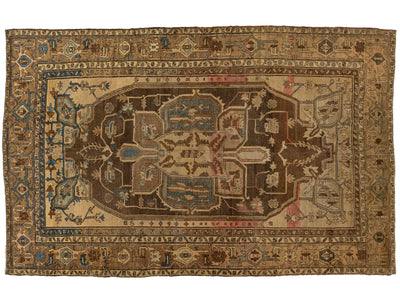 Antique Persian Serapi Wool Rug 9 X 14