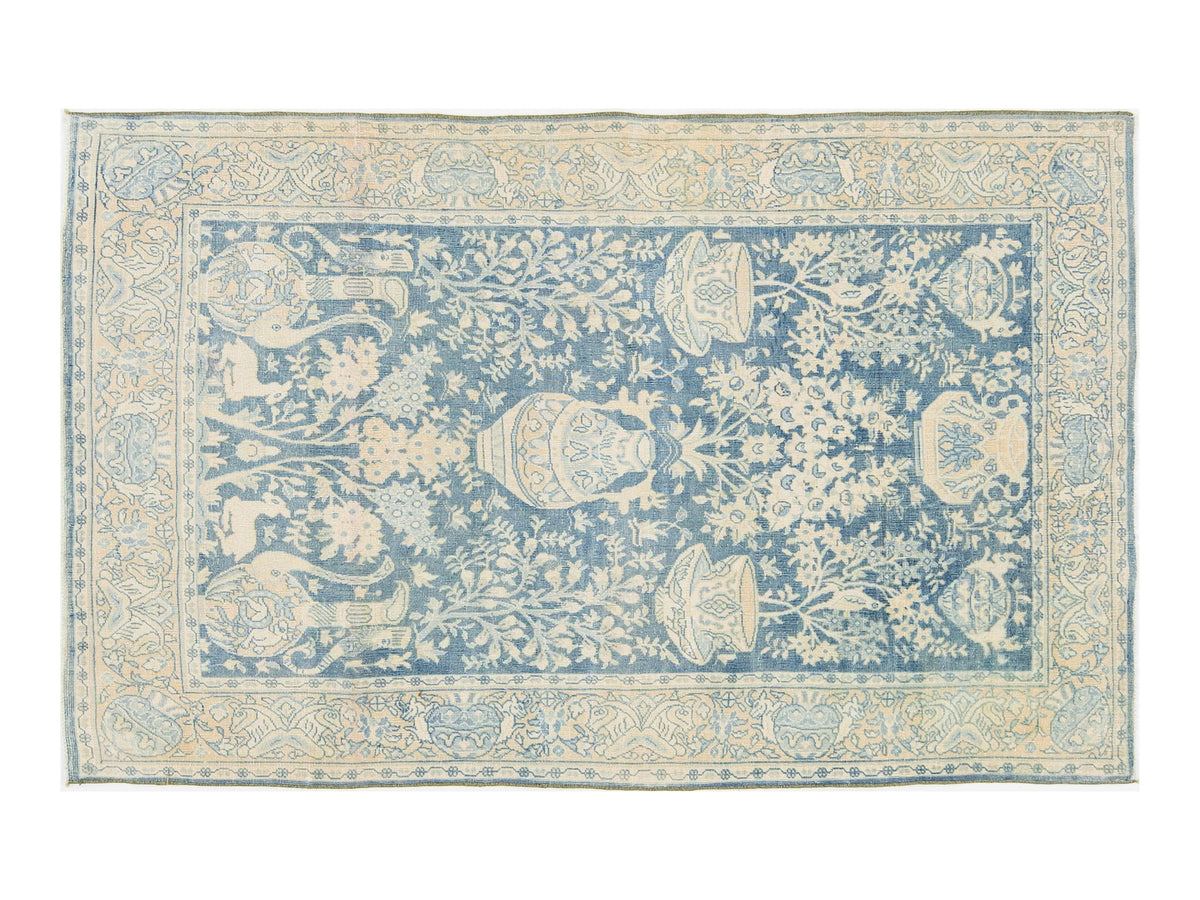 Antique Tabriz Wool Rug 4 X 6