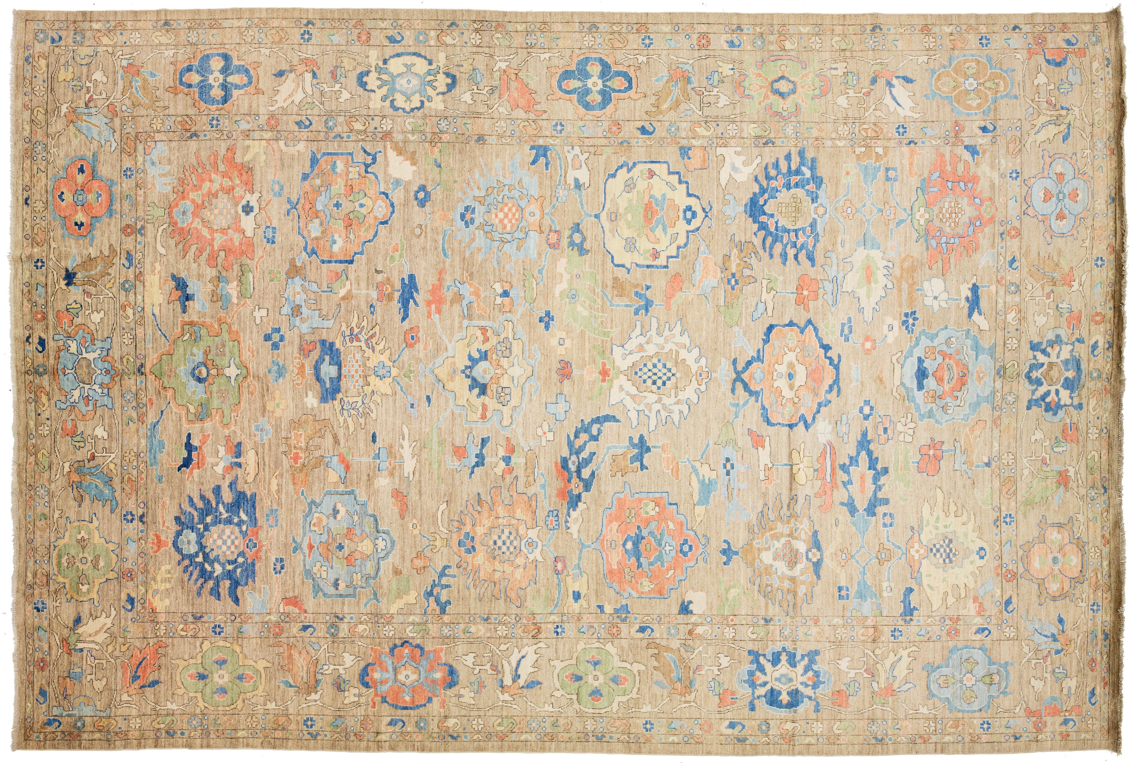 Modern Oushak Wool Rug 12 X 18