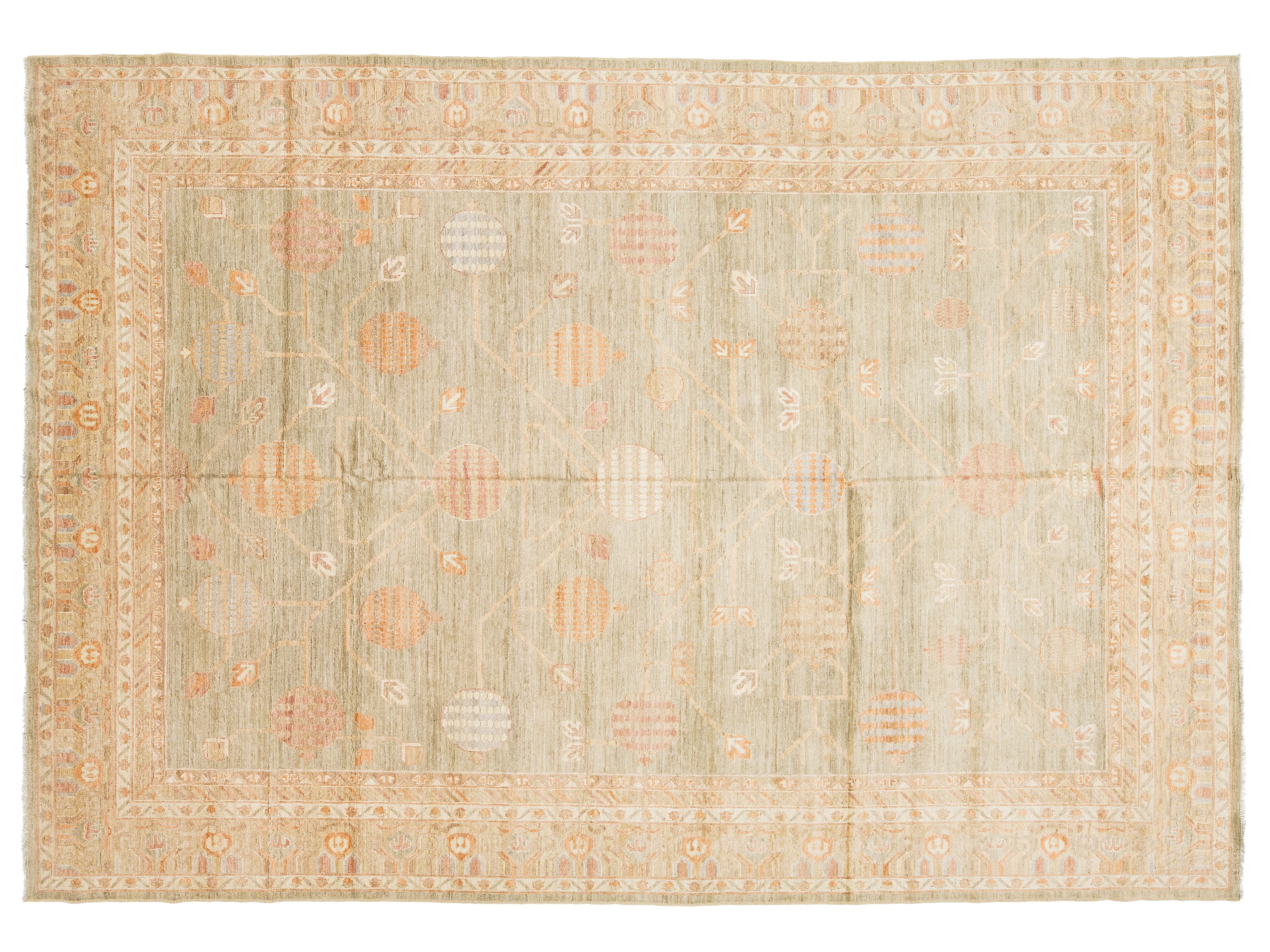 Modern Khotan Wool Rug 10 X 14