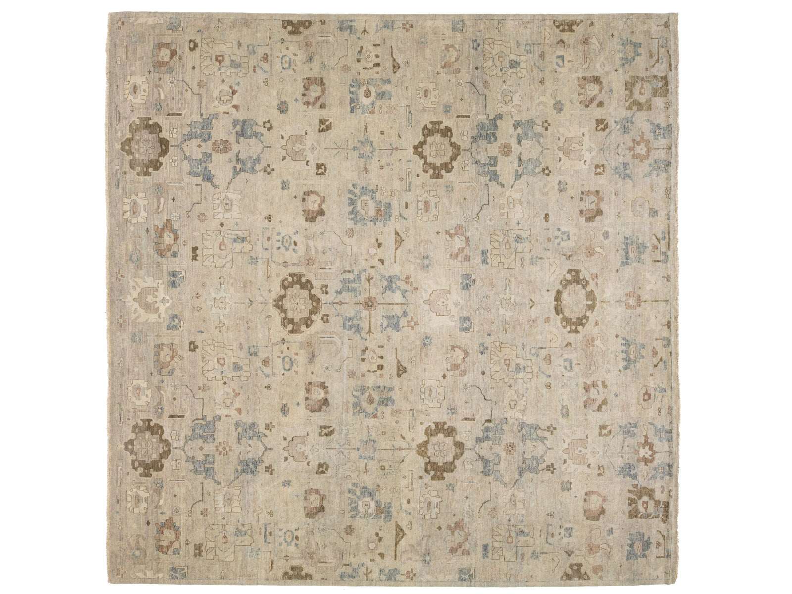 Modern Oushak Wool Square Rug 15 X 15