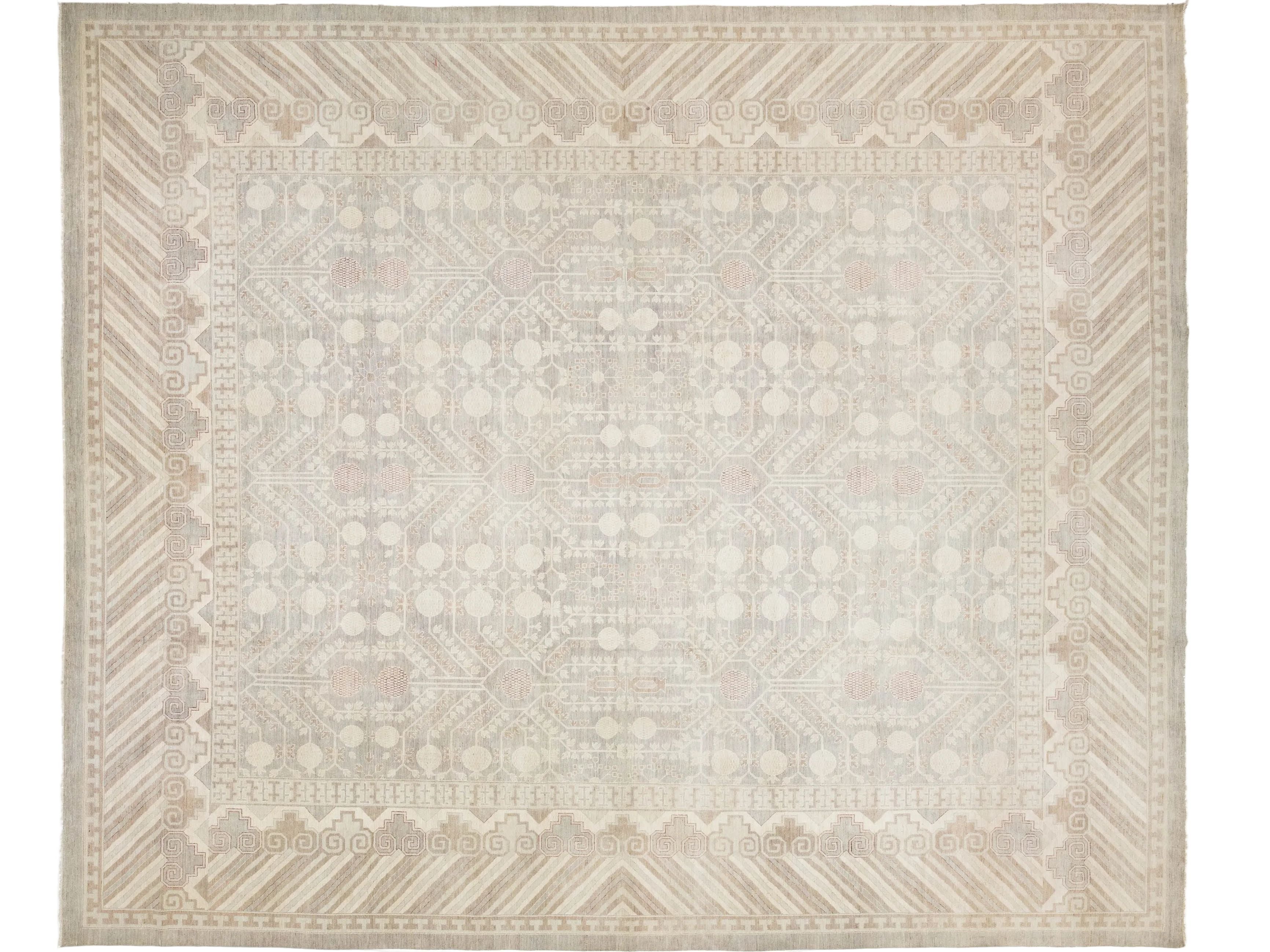 Modern Khotan Wool Rug 17 X 20