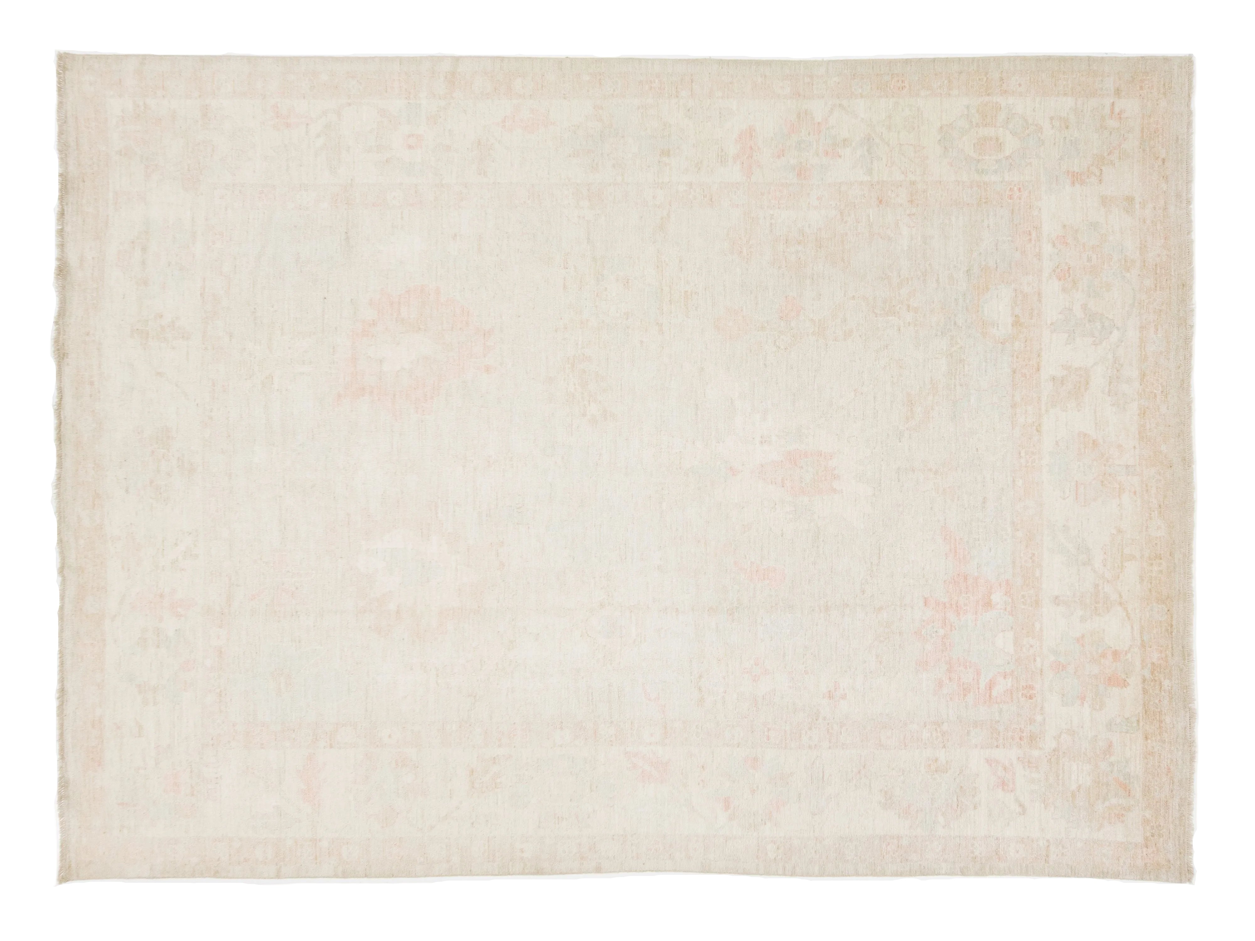 Modern Oushak Wool Rug 10 X 13