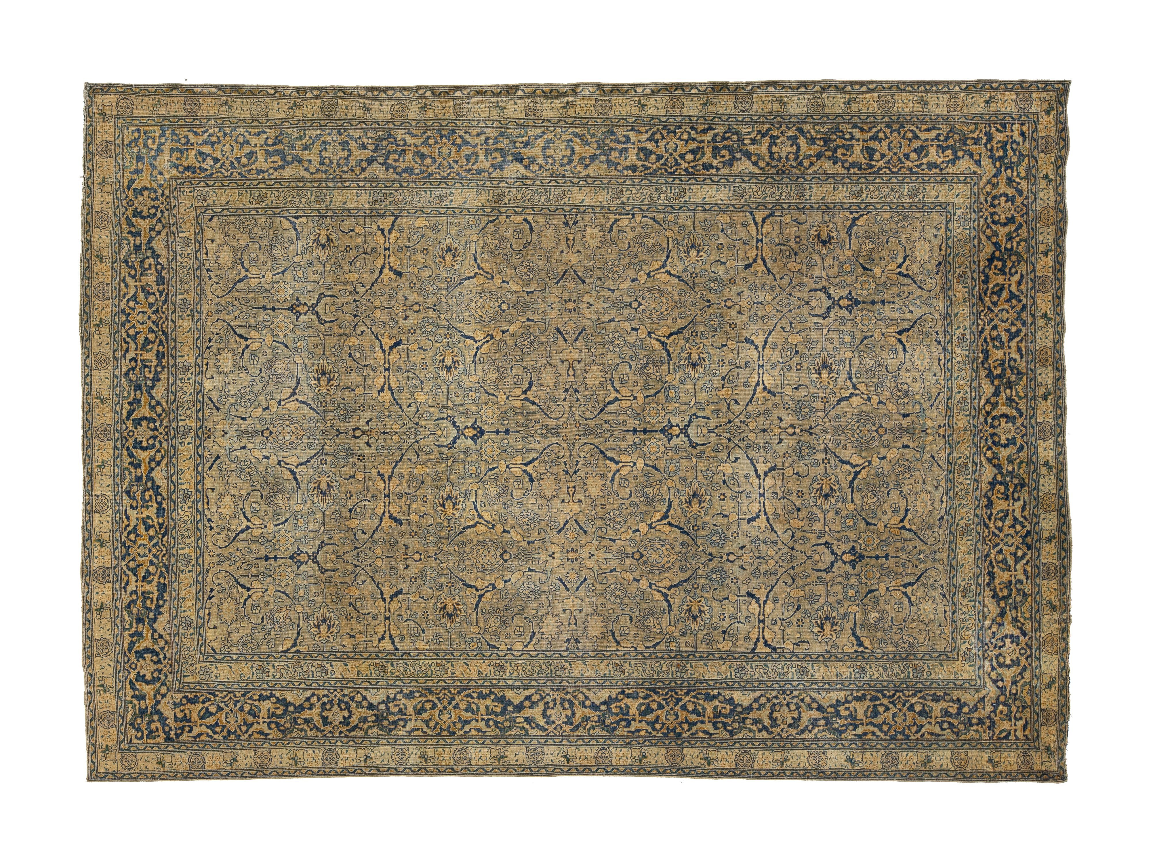 Antique Tabriz Wool Rug 7 X 10