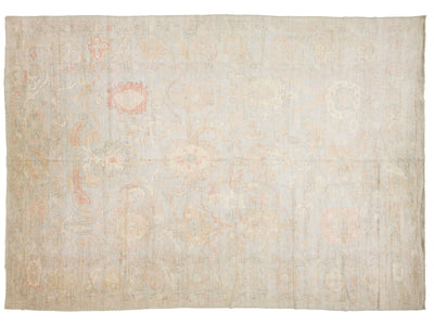 Modern Turkish Oushak Wool Rug 14 X 19