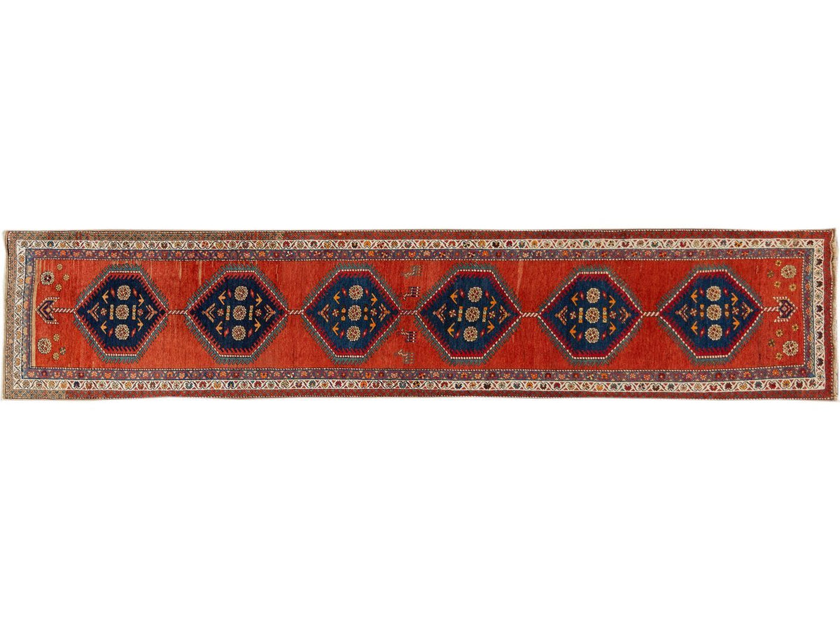Antique Heriz Wool Runner 3 X 15