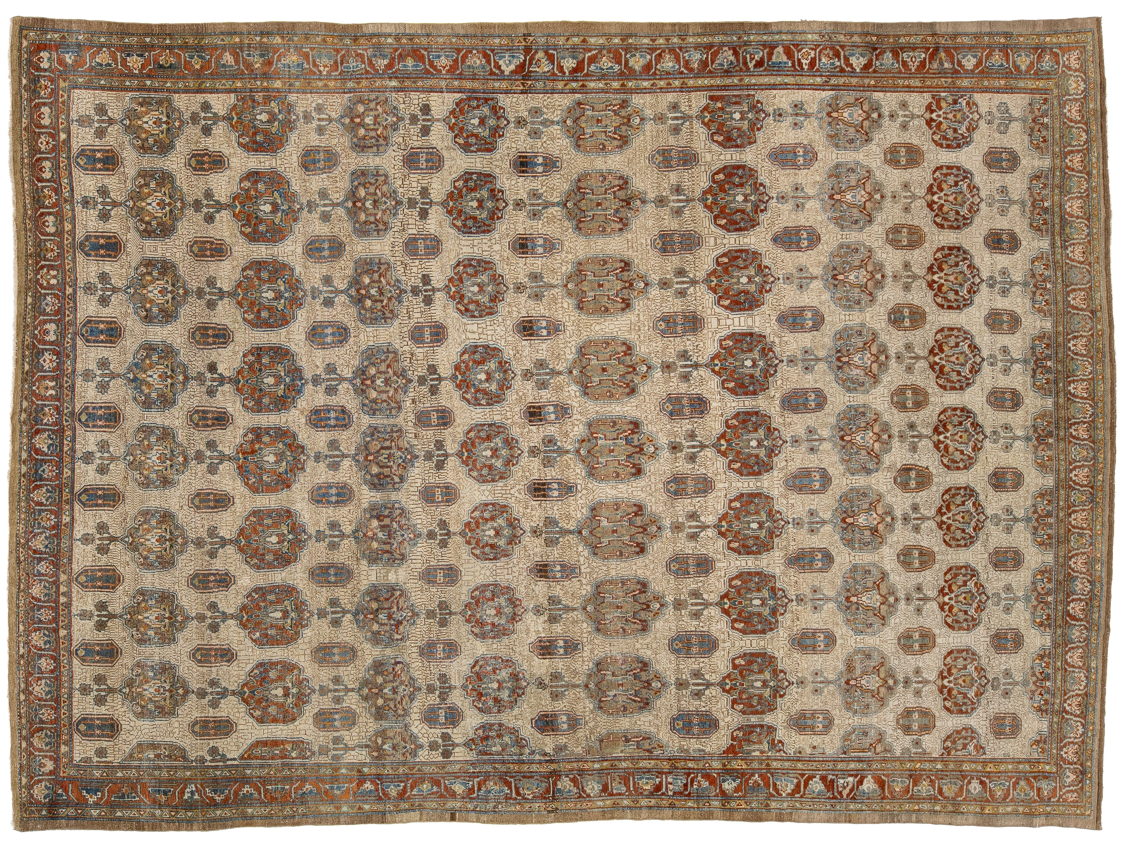 Antique Serab Wool Rug 11 X 14