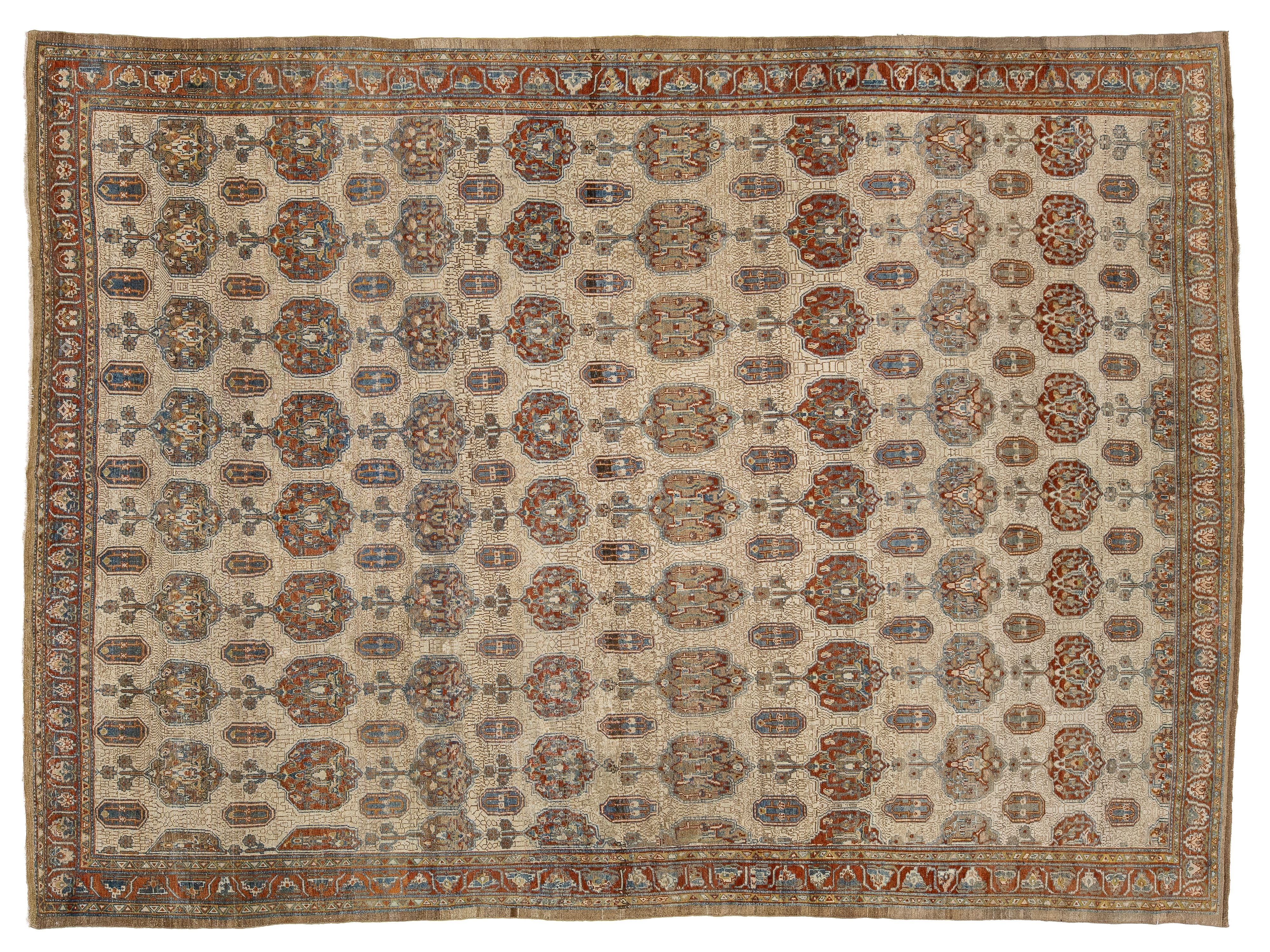 Antique Serab Wool Rug 11 X 14