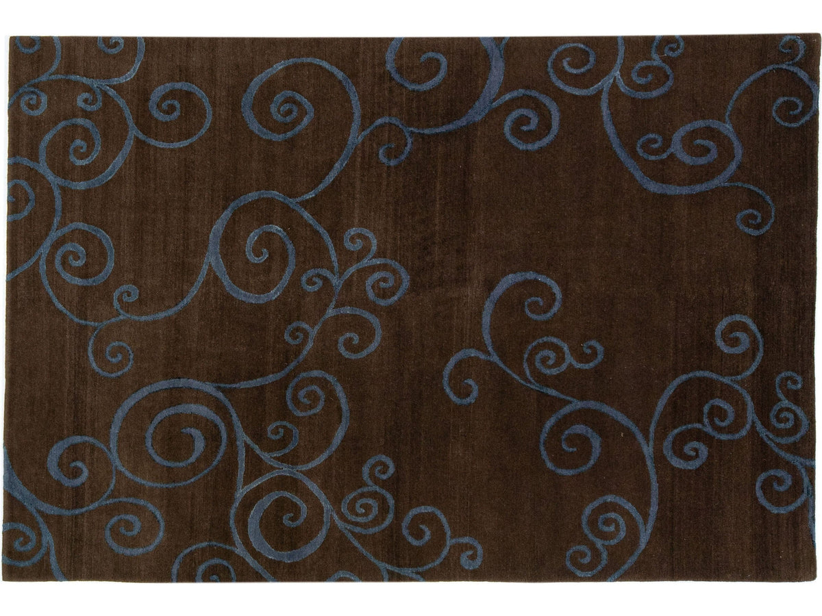 Modern Tibetan Wool & Silk Rug 6 X 9