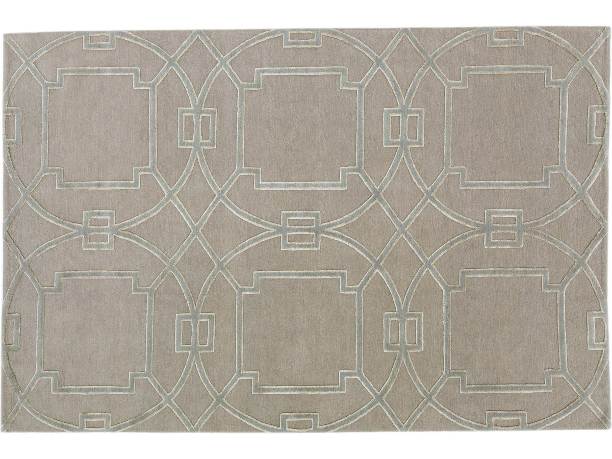 Modern Tibetan Wool & Silk Rug 6 X 9