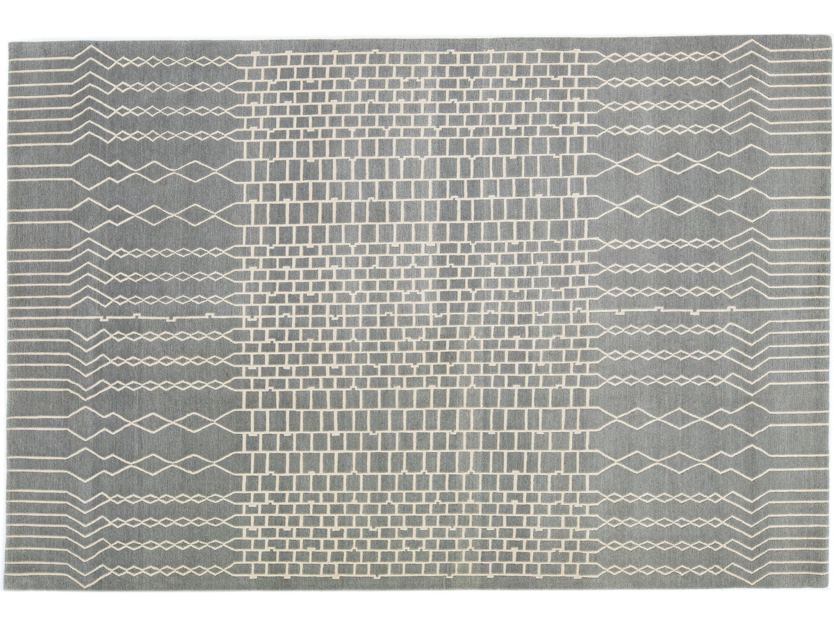 Modern Tibetan Wool Rug 6 X 9