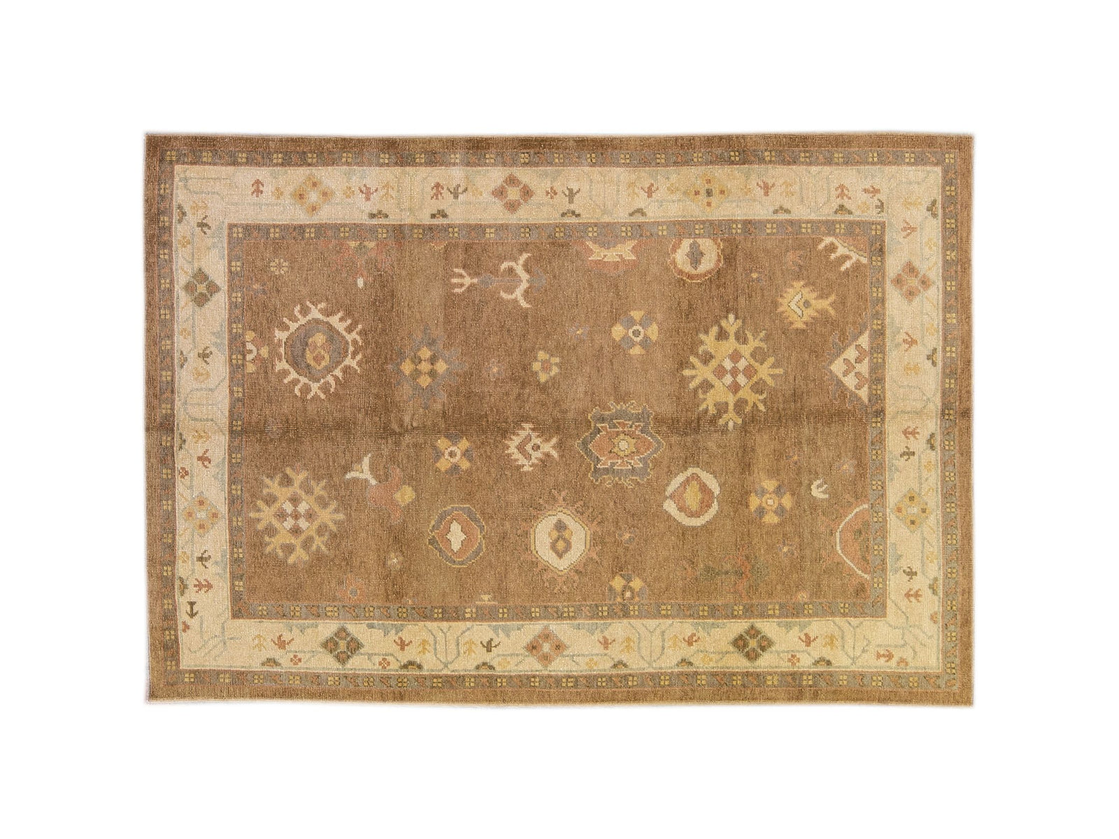 Modern Oushak Wool Rug 6 X 9