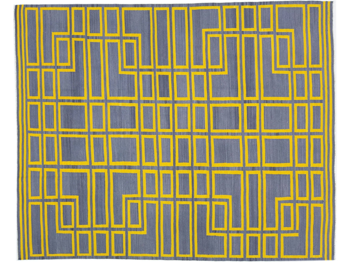 Modern Flatweave Kilim Wool Rug 8 X 10