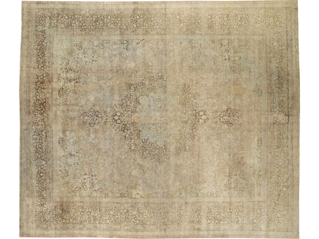 Antique Lahore Wool Rug 12 X 14