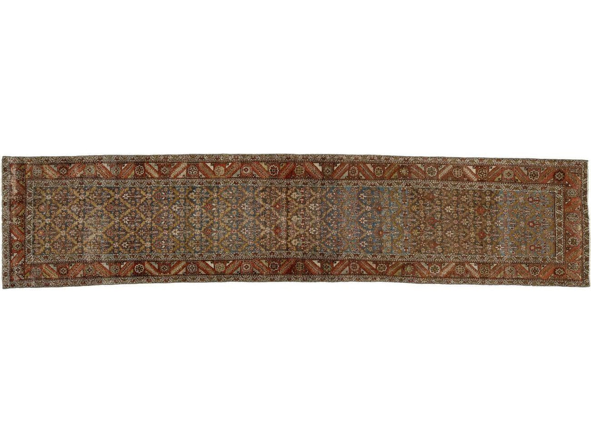 Antique Malayer Wool Runner 3 X 14