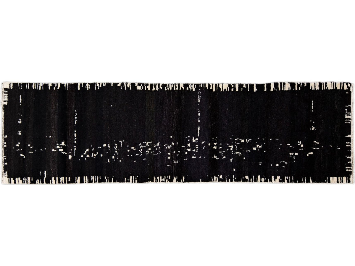 Modern Moroccan Wool Runner 3 X 10