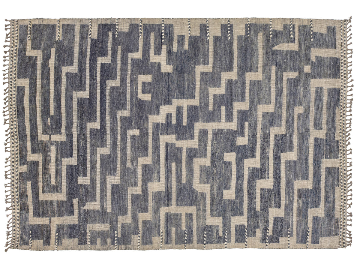 Modern Moroccan Wool Rug 10 X 14