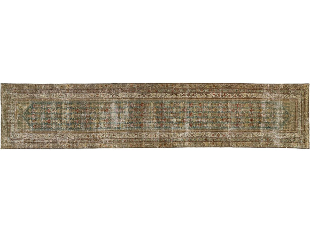 Antique Malayer Wool Runner 3 X 16