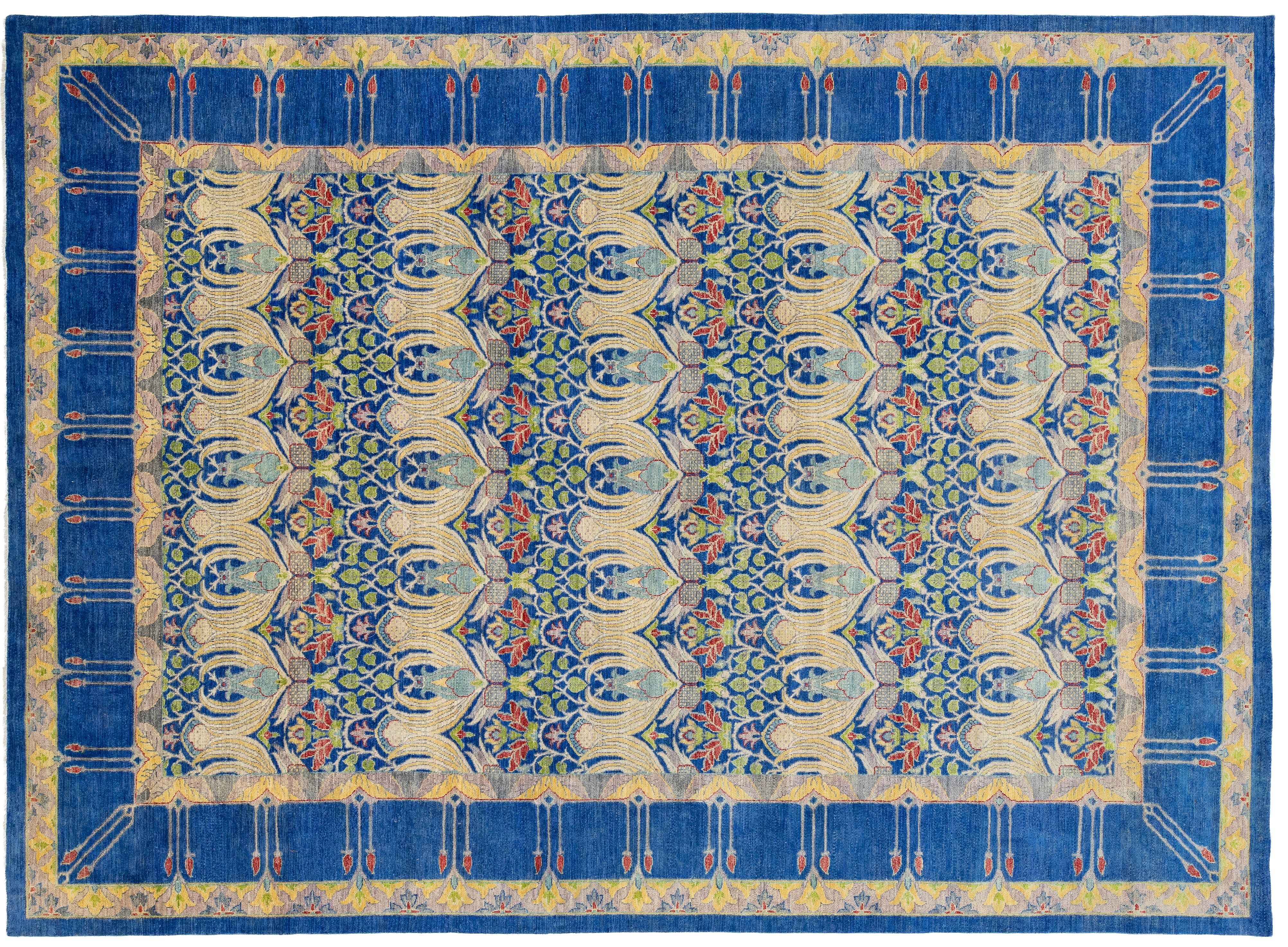 Modern Art & Crafts Wool Rug 10 X 14